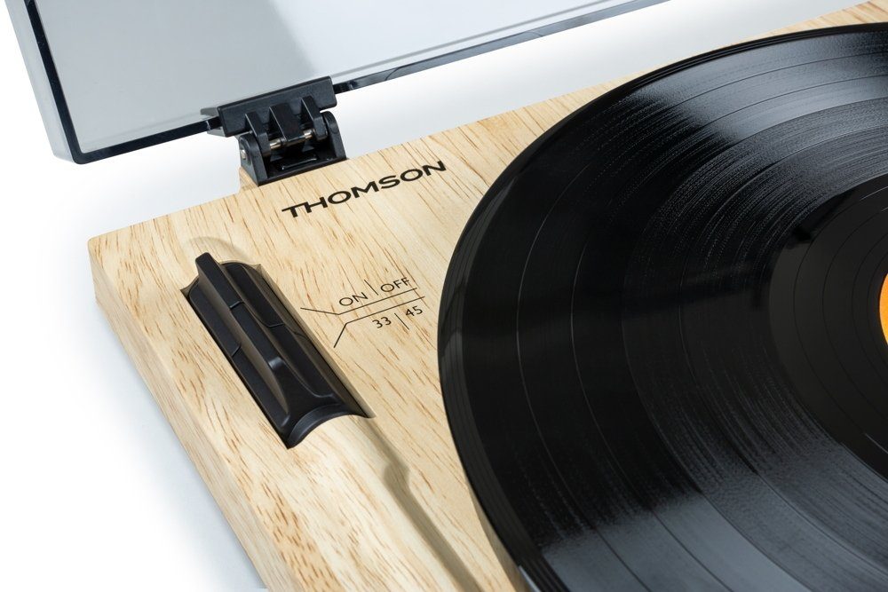 Thomson TT350 Plattenspieler In Schwarz – Mit Riemenantrieb, Vorverstärker & Automatischem Tonarm