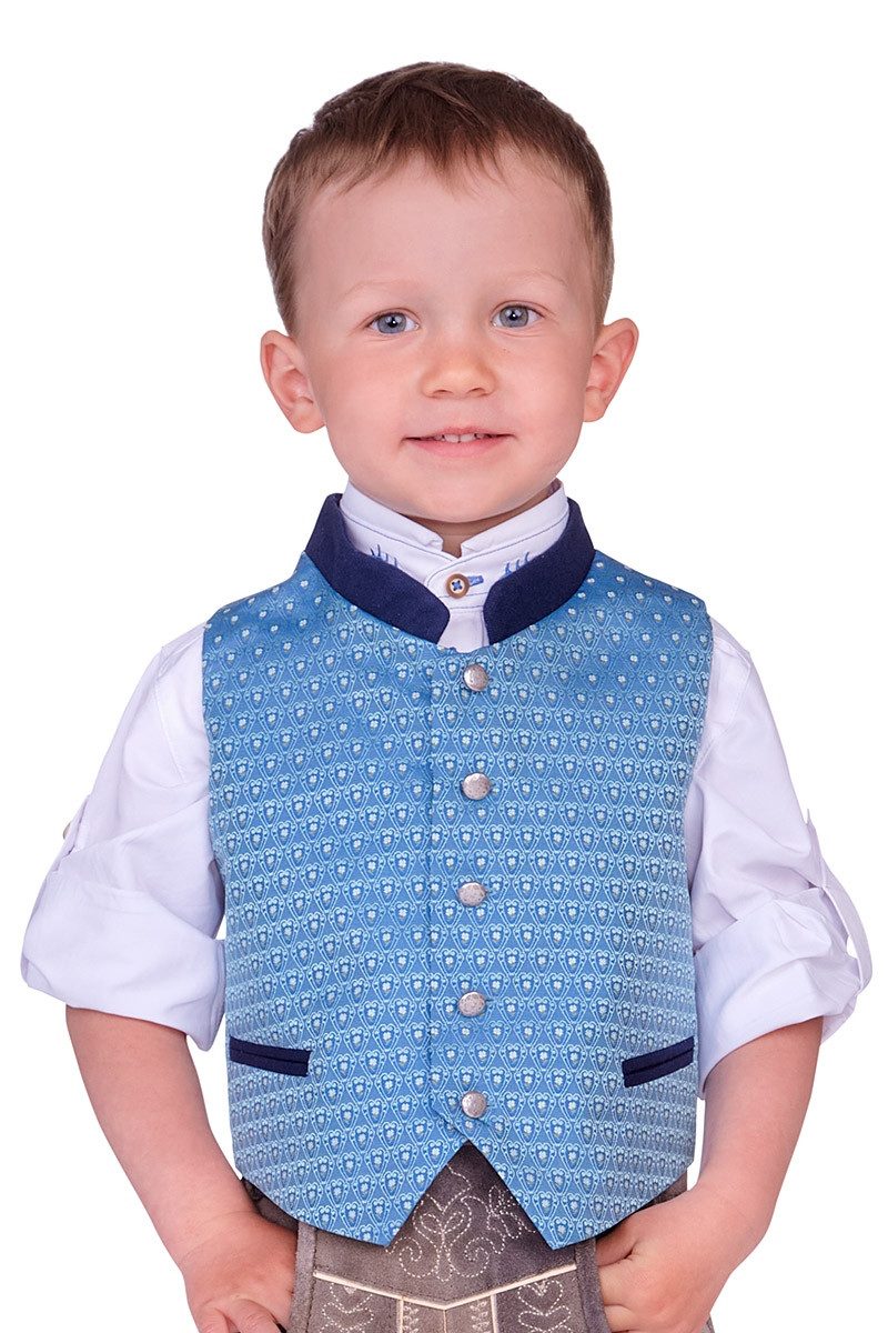Isar-Trachten Trachtenjacke Kinderweste - FREDI - hellblau