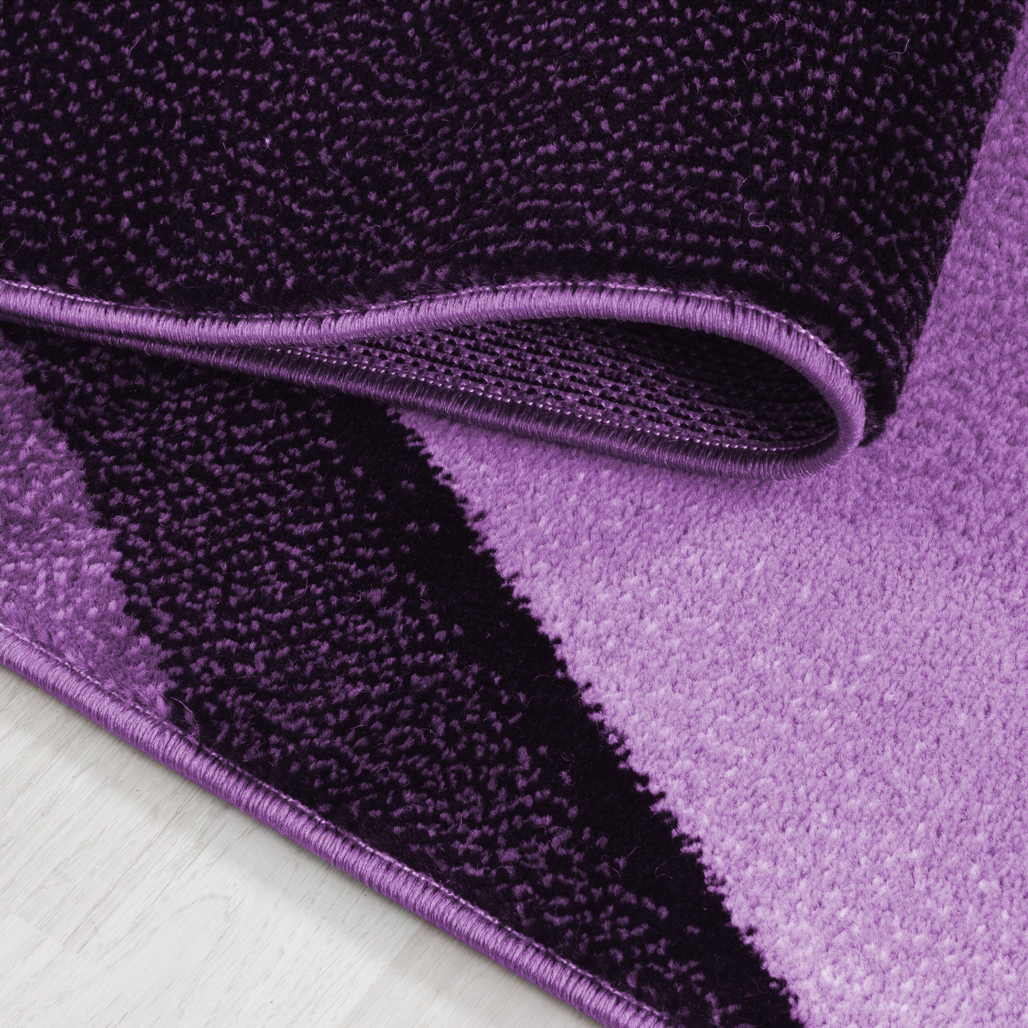 Ombre Design Höhe: Carpetsale24, Pflegeleicht Abstrakt Design, Wohnzimmer Wellen Designteppich Kurzflor Teppich Läufer, mm, 6