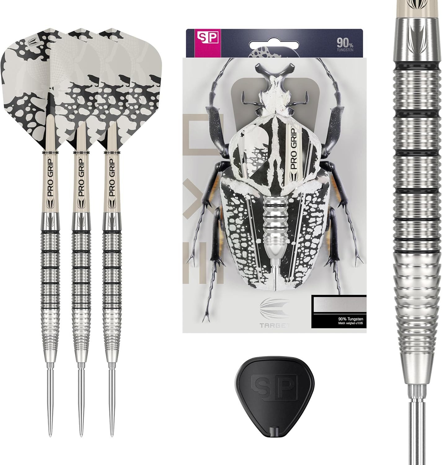 TARGET DARTS Dartpfeil EXO Edition 90% Tungsten Steeldart - 24g Barrel SP02, Swiss Point