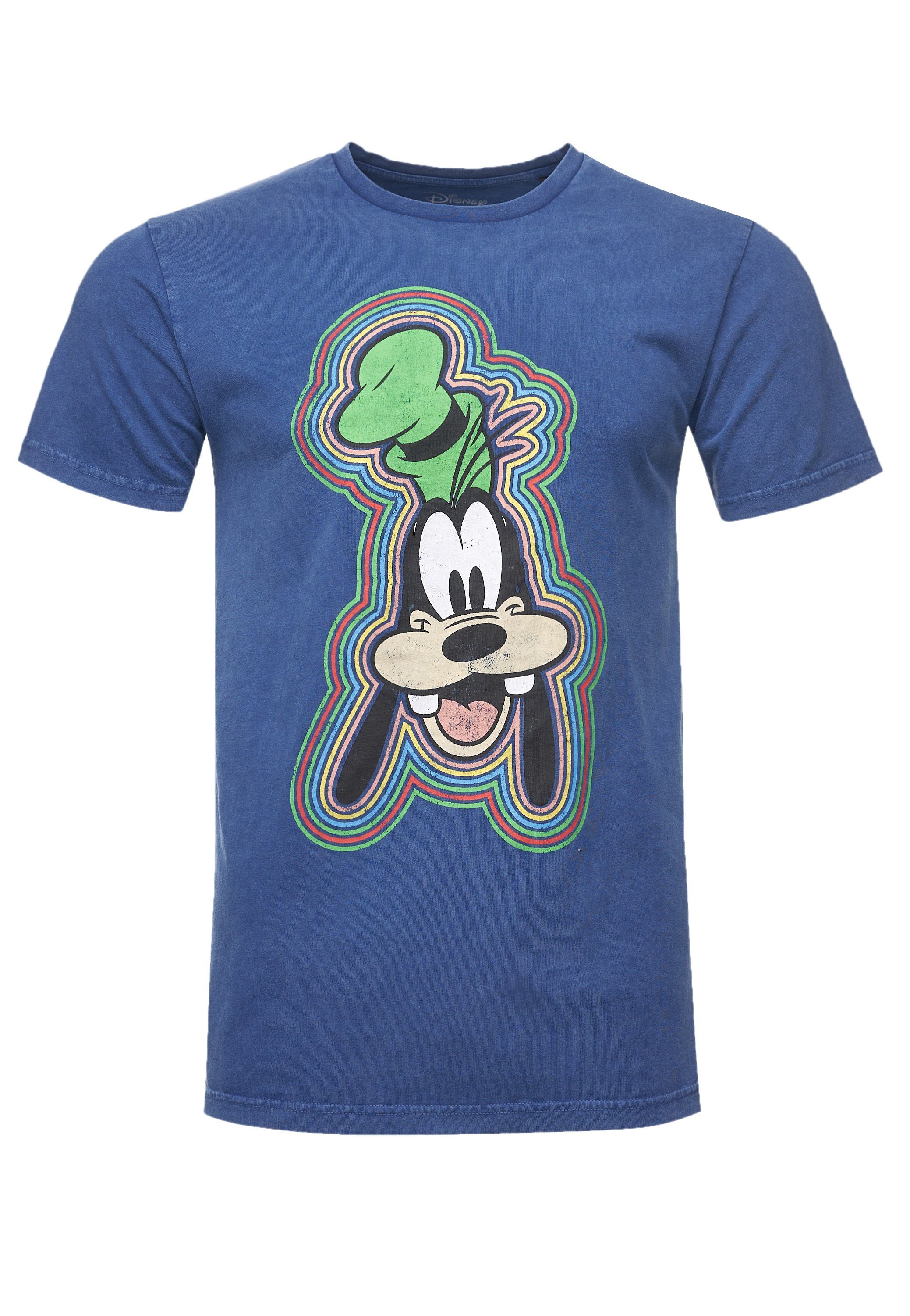 GOTS Blau Recovered Outline T-Shirt Disney Goofy Bio-Baumwolle zertifizierte