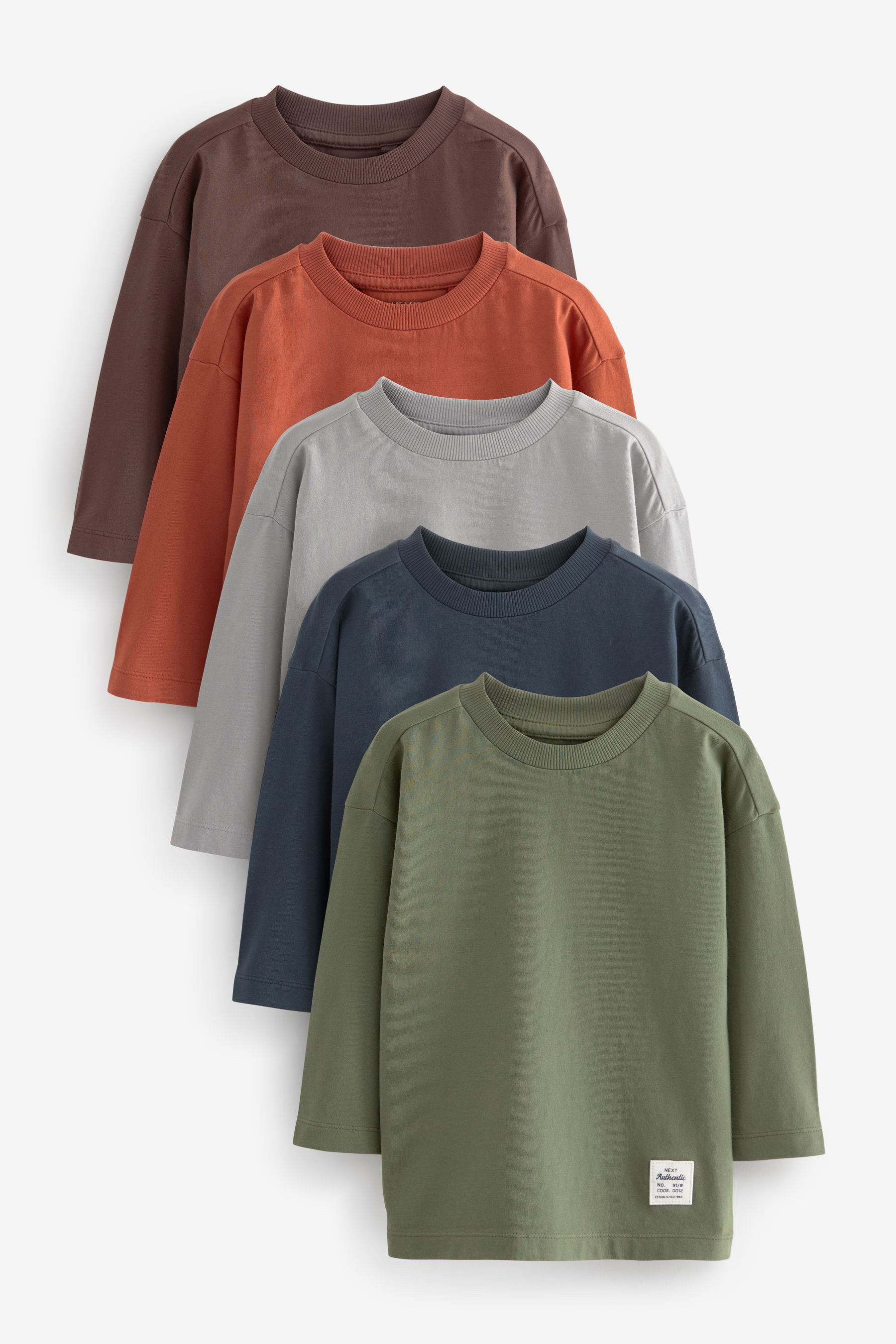 Next Langarmshirt 5er-Pack Langarmshirts, schlicht (5-tlg) günstig online kaufen