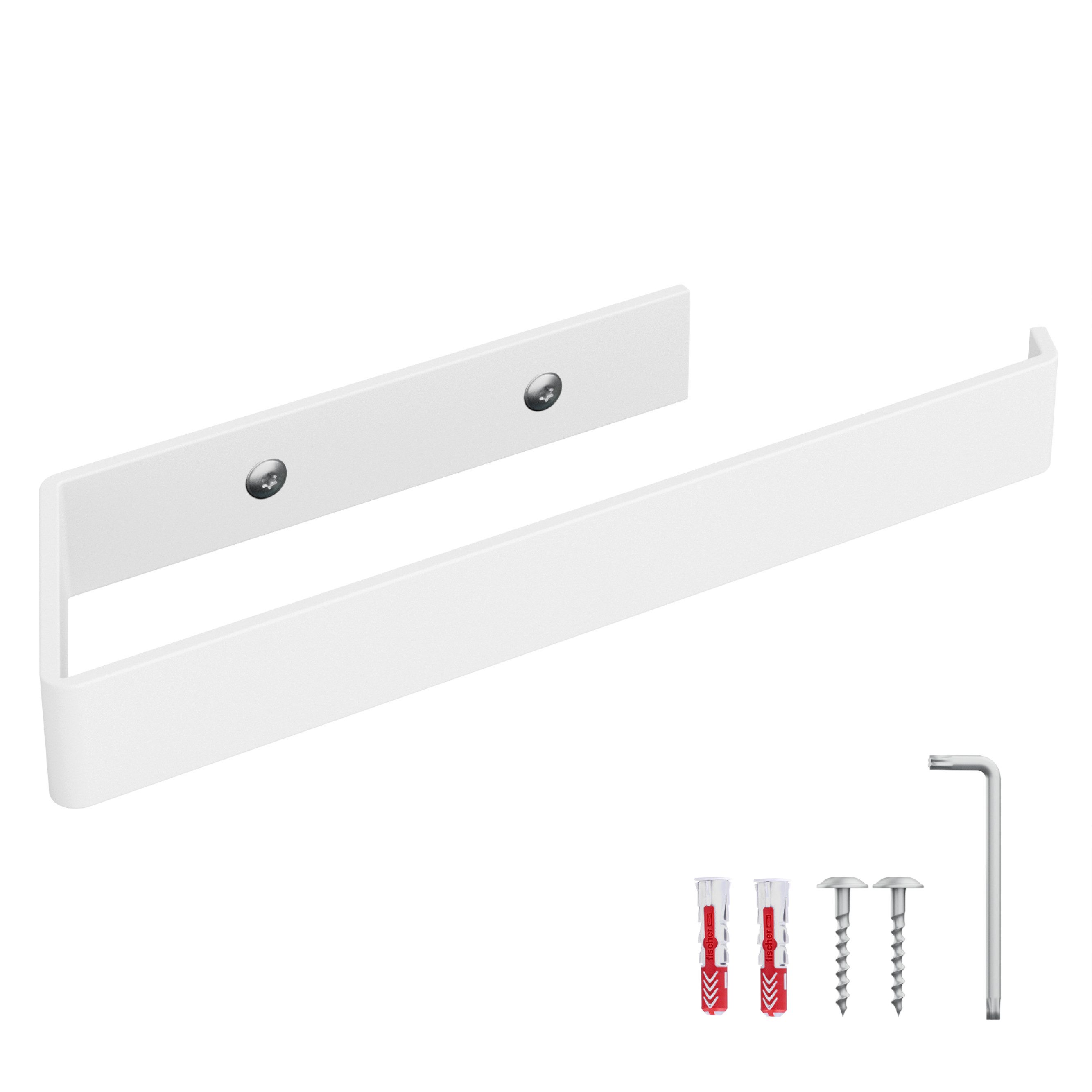 HOLZBRINK Toilettenpapierhalter HOLZBRINK Küchenrollenhalter Weiß 244x72 mm (Badezimmergriff), Handtuchhalter Wandmontage im Badezimmer, Küche, Gäste WC