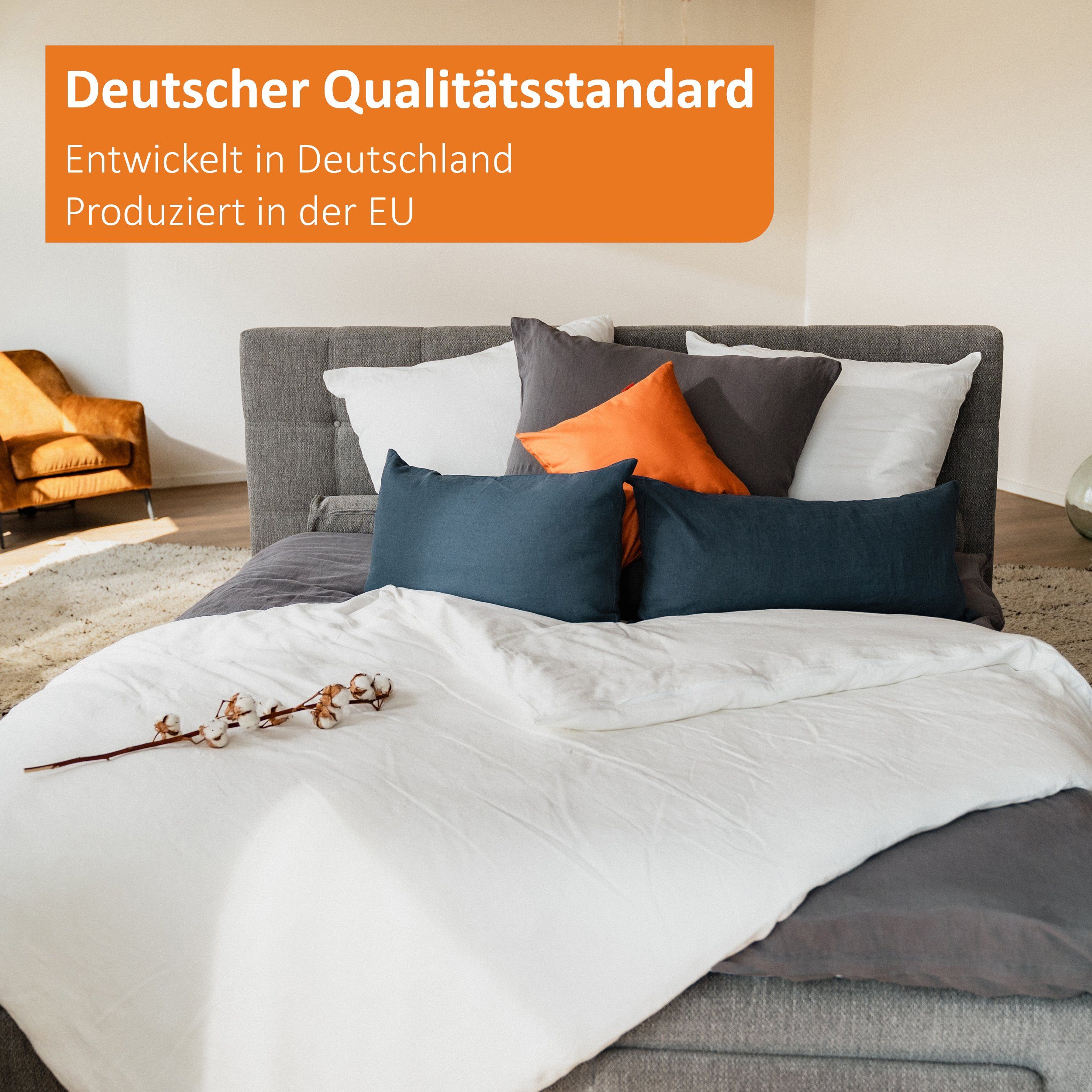 sleepling Federbettdecke Loft, Füllung: 80% Federn / 20% Daunen, Bezug: Feinster Mako-Batist, Steppung in Kassettenoptik, verhindert Verrutschen der Füllung