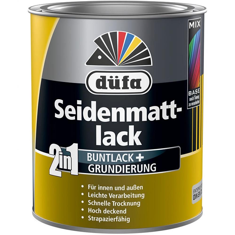 düfa Lack 2in1 Seidenmattlack 2,5l matter Lack + Grundierung Buntlack Acryllack, leichte Verarbeitung + schnelle Trocknung