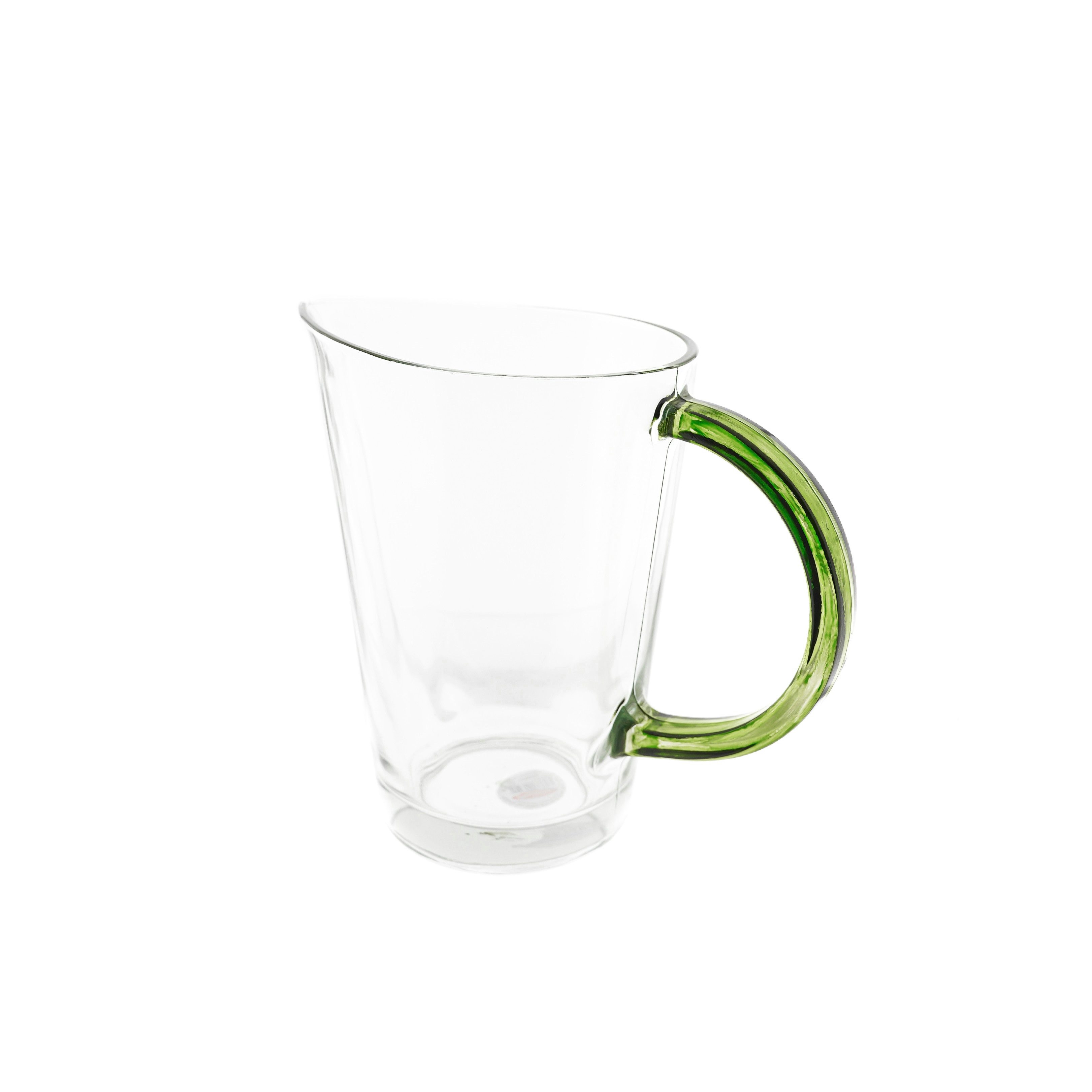 Karaffe mit Griff aus Glas, 1,3 Liter, 20 x 16 cm Transparent Glaskaraffe