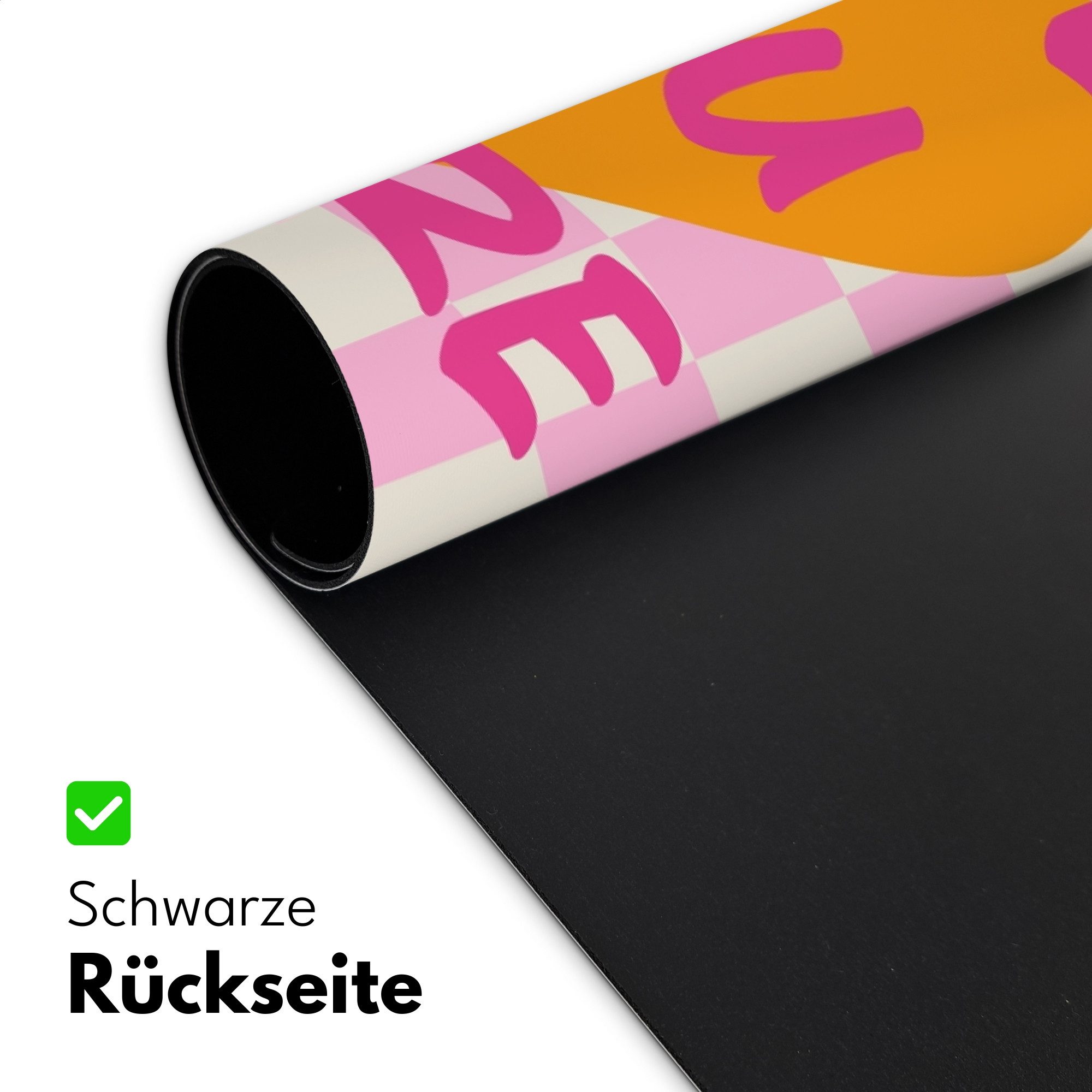 MuchoWow Gaming Mauspad Valentinstag - Liebe - Rosa - Orange (1-St), Gaming Mauspad XXL, Schreibtischunterlage, Desk Mat Groß, 80x40 cm