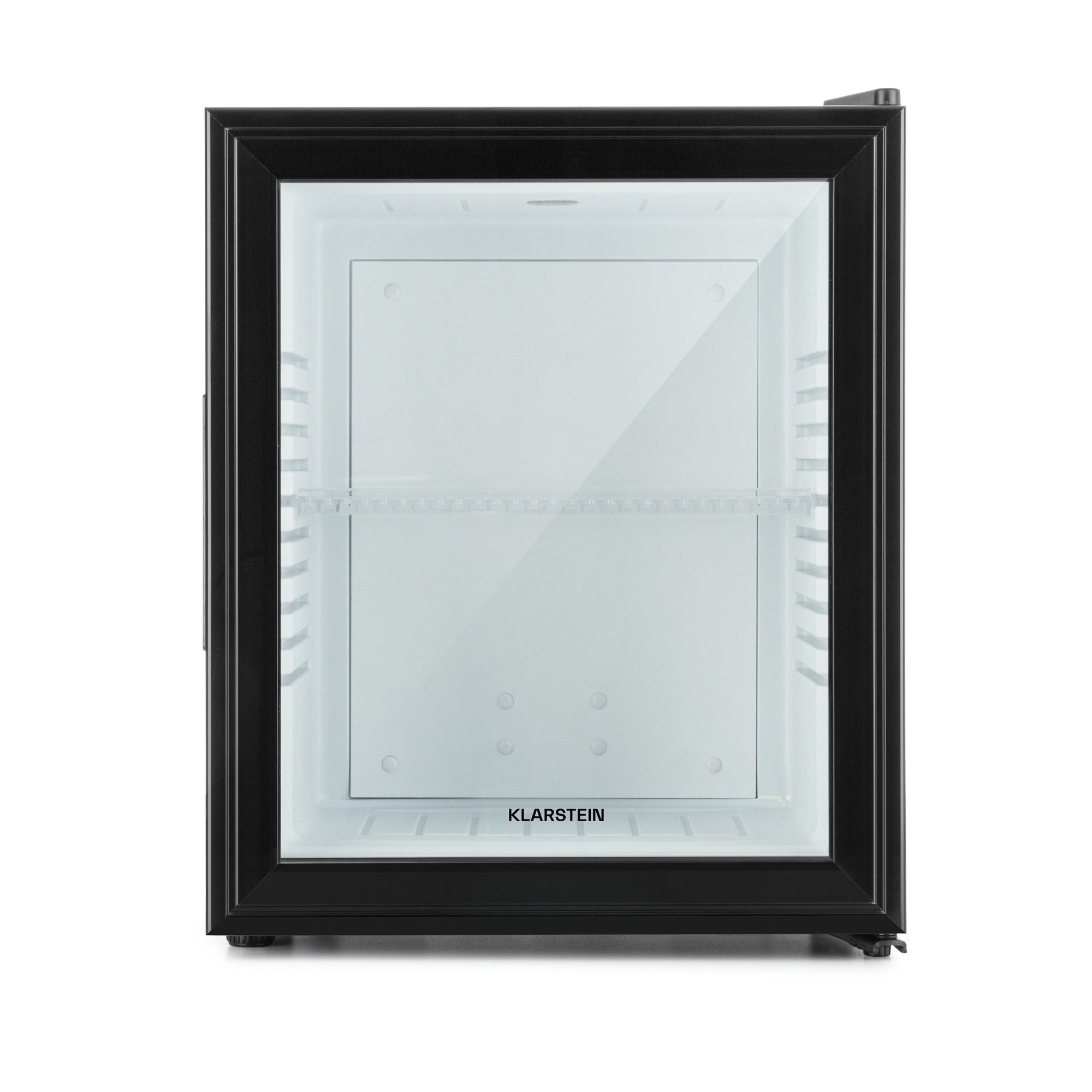 Klarstein Table Top Kühlschrank MKS-12 Mini-Kühlschrank 24 L Glastür 0 dB schwarz Glasfront 10005439, 47.5 cm hoch, 38 cm breit, Hausbar Minikühlschrank ohne Gefrierfach Glastür klein Kühlschrank