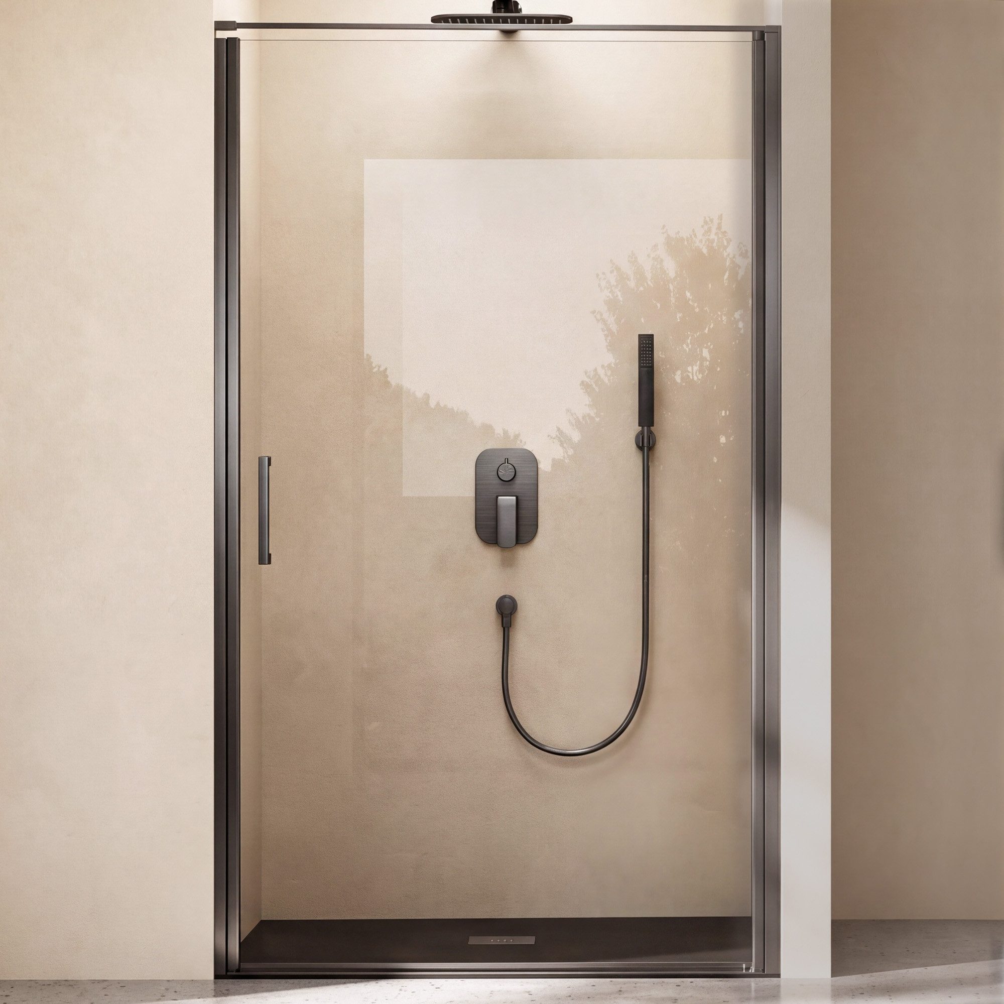 doporro Dusch-Drehtür Duschtür Nischentür dusche Duschabtrennung Duschkabine Teramo36, 80x195 cm, Einscheibensicherheitsglas
