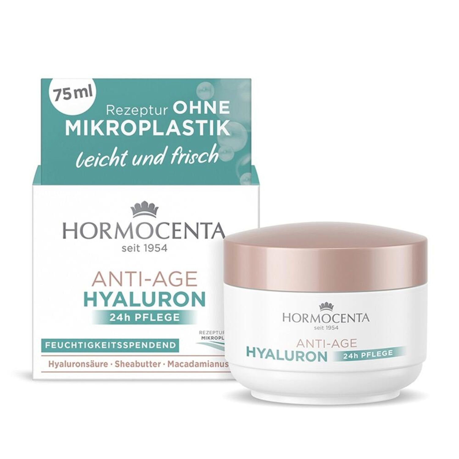 Hormocenta Kosmetik GmbH Körpercreme 6x Hormocenta 75ml Anti Age Hyaluron 24h Tagespflege Nachtcreme Haut