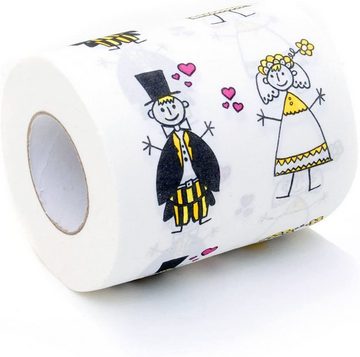 Goods+Gadgets Papierdekoration Just Married Toilettenpapier, Witziges Klopapier Fun WC Hochzeits-Geschenk