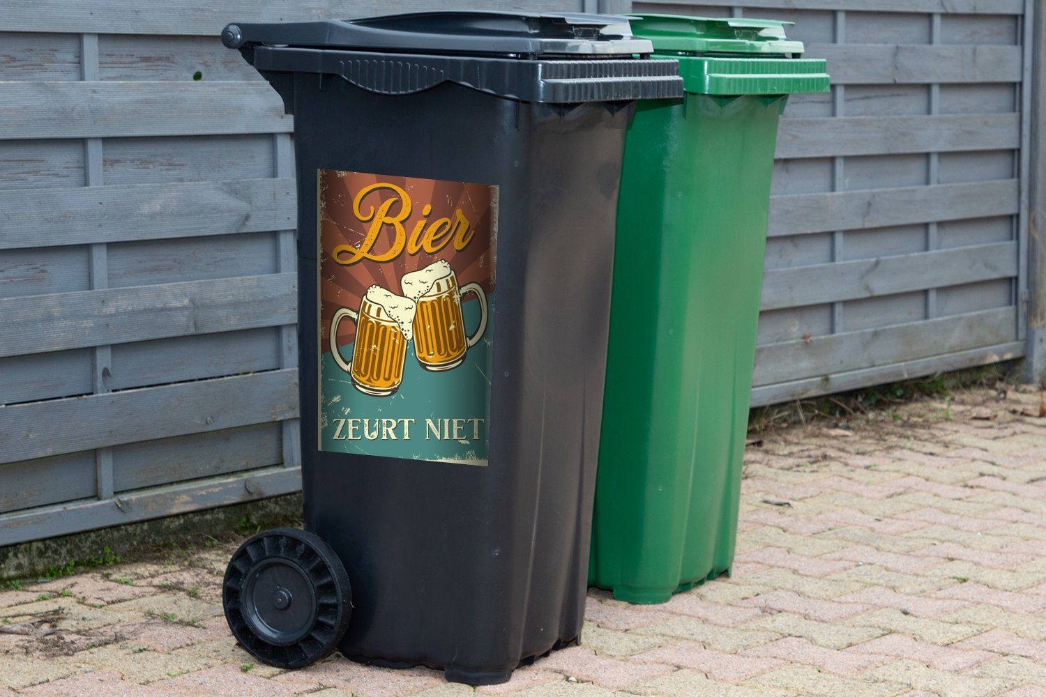 Mülltonne, (1 Kneipe Container, Cafe Abfalbehälter Mülleimer-aufkleber, Mancave nicht Bier Wandsticker St), - - nörgelt - Bier MuchoWow Sticker, -