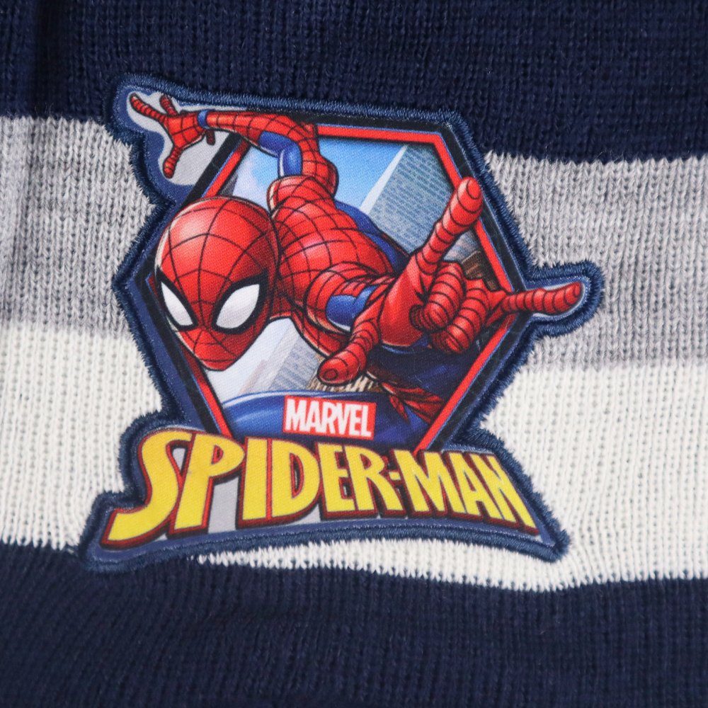 MARVEL Schlupfmütze Marvel Spiderman Kinder Wintermütze peruanische Mütze Kindermütze Gr. 52 - 54