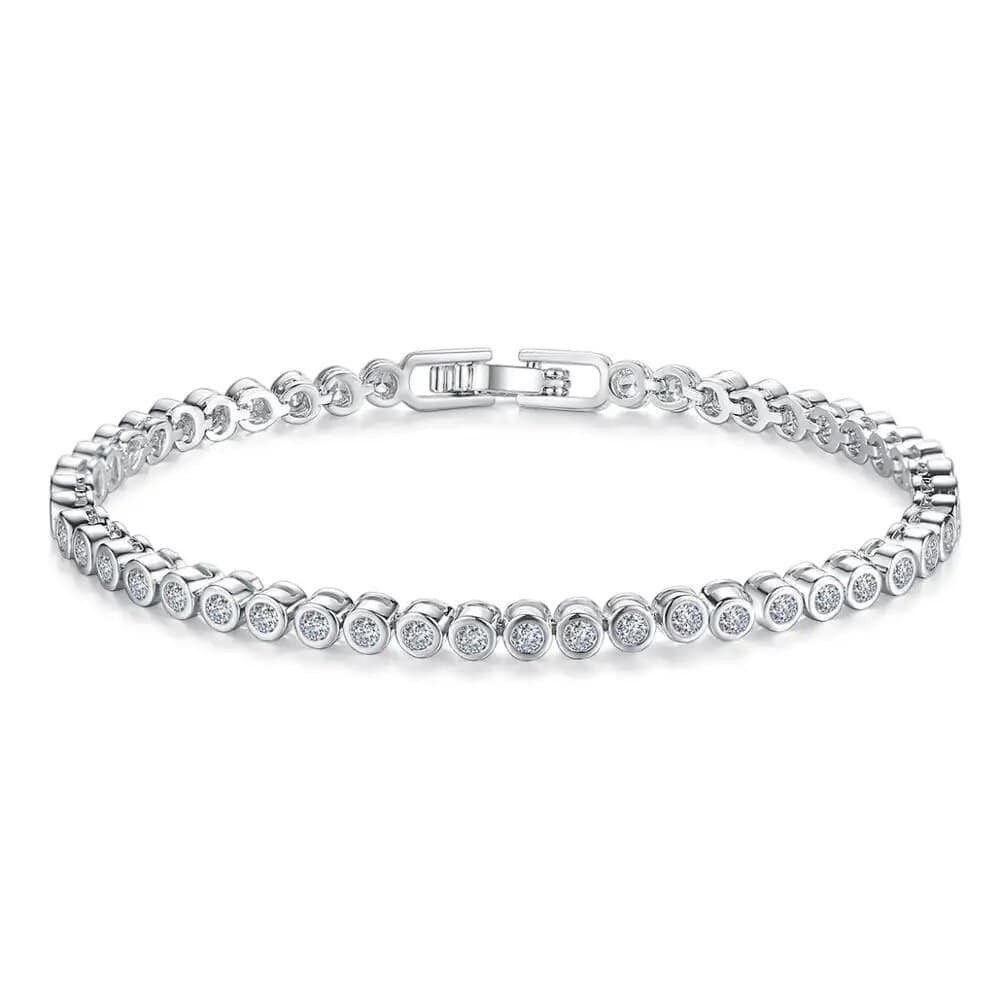 Tennisarmband Damen Tennisarmband Damen Silber Zirkonia Armband 19cm