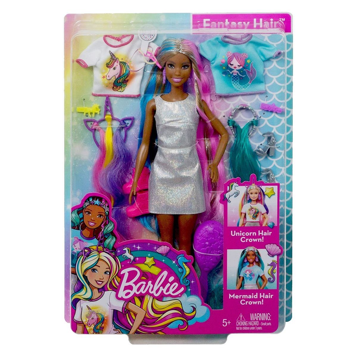 Anziehpuppe - Mattel Mattel® Puppe Barbie Fantasy Meerjungfrau/Einhorn Hair GHN05 - -