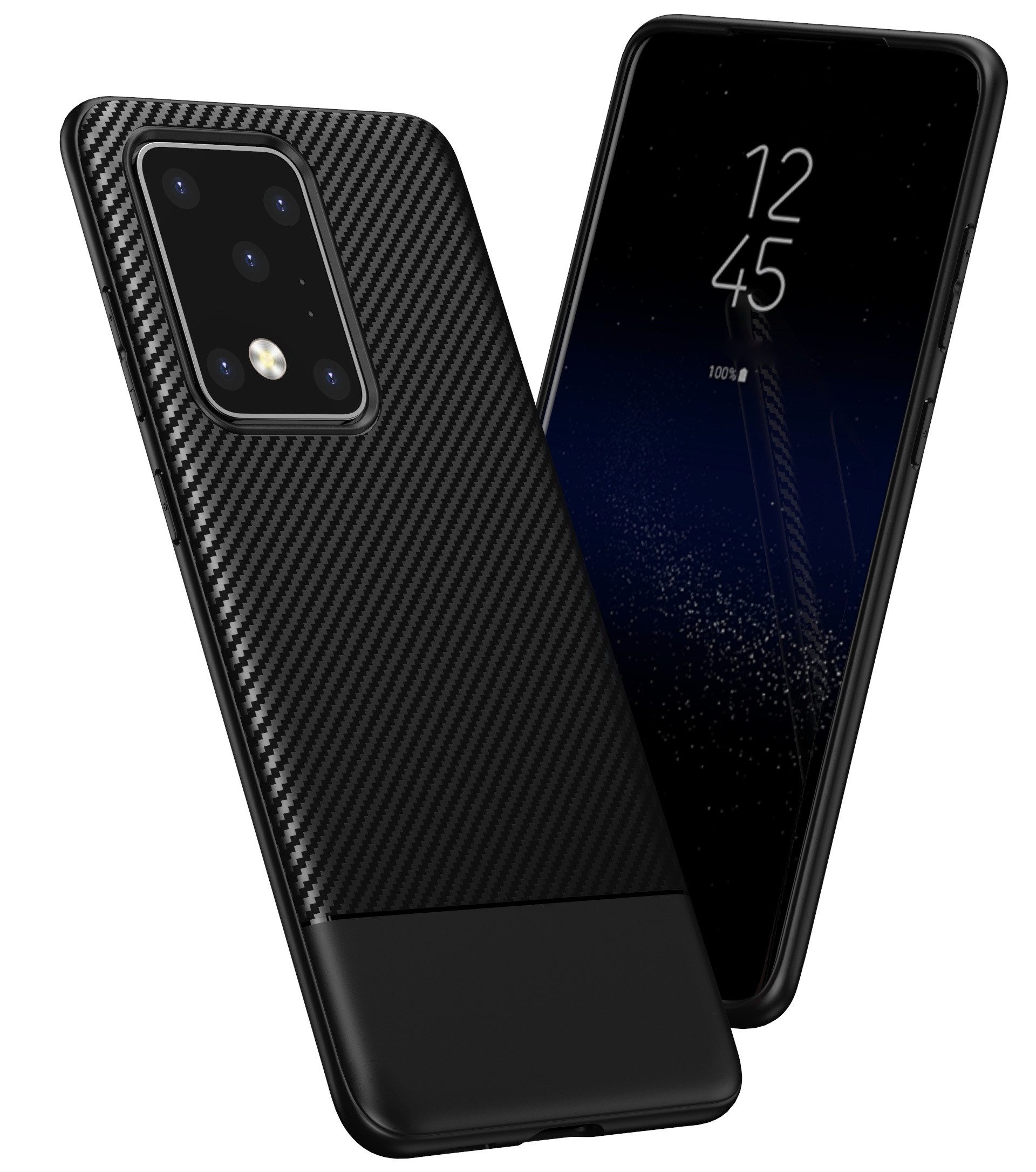 AVANA Handyhülle für Samsung Galaxy S20 / Plus / Ultra Hülle Silikon Schutzhülle Case, Slim Cover, Bumper, Carbon Optik