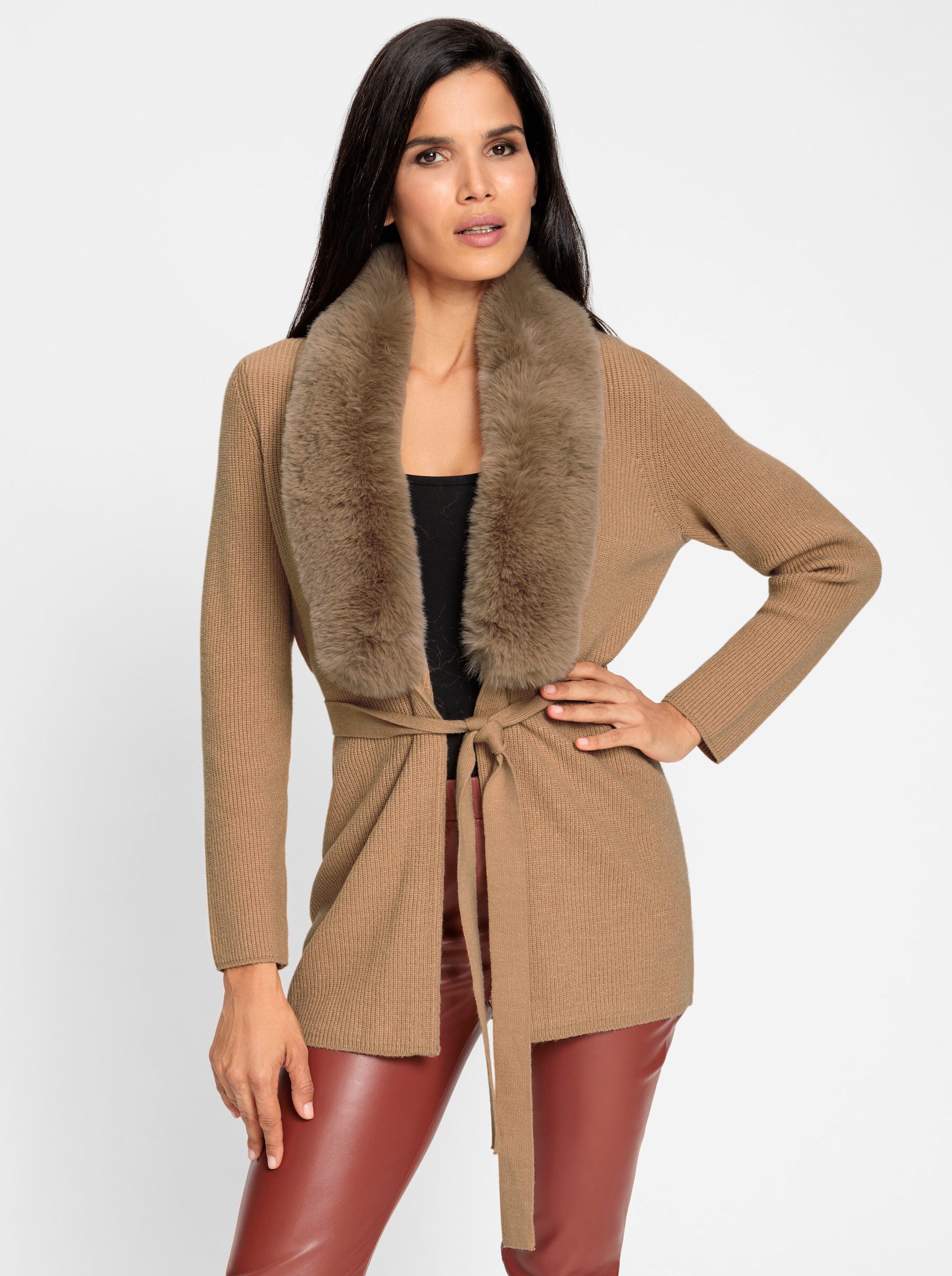 heine Strickjacke Strickjacke Langarm Rippoptik