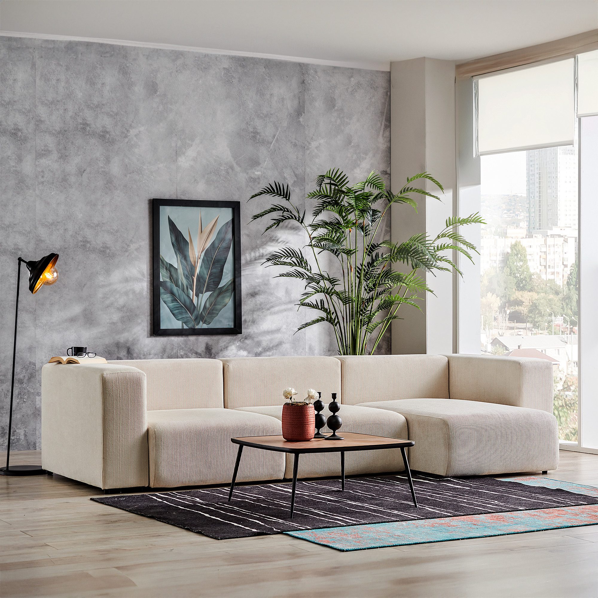 en.casa Sofa, 3 Teile, »Suldal« 3-Sitzer günstig online kaufen