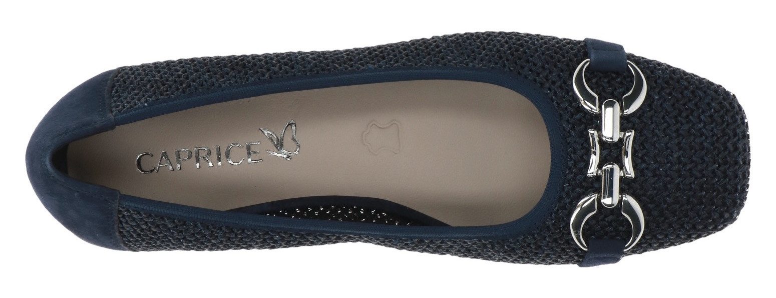 Caprice Ballerina, Blockabsatz, Bequemschuh, Businessschuh mit Schmuckelement