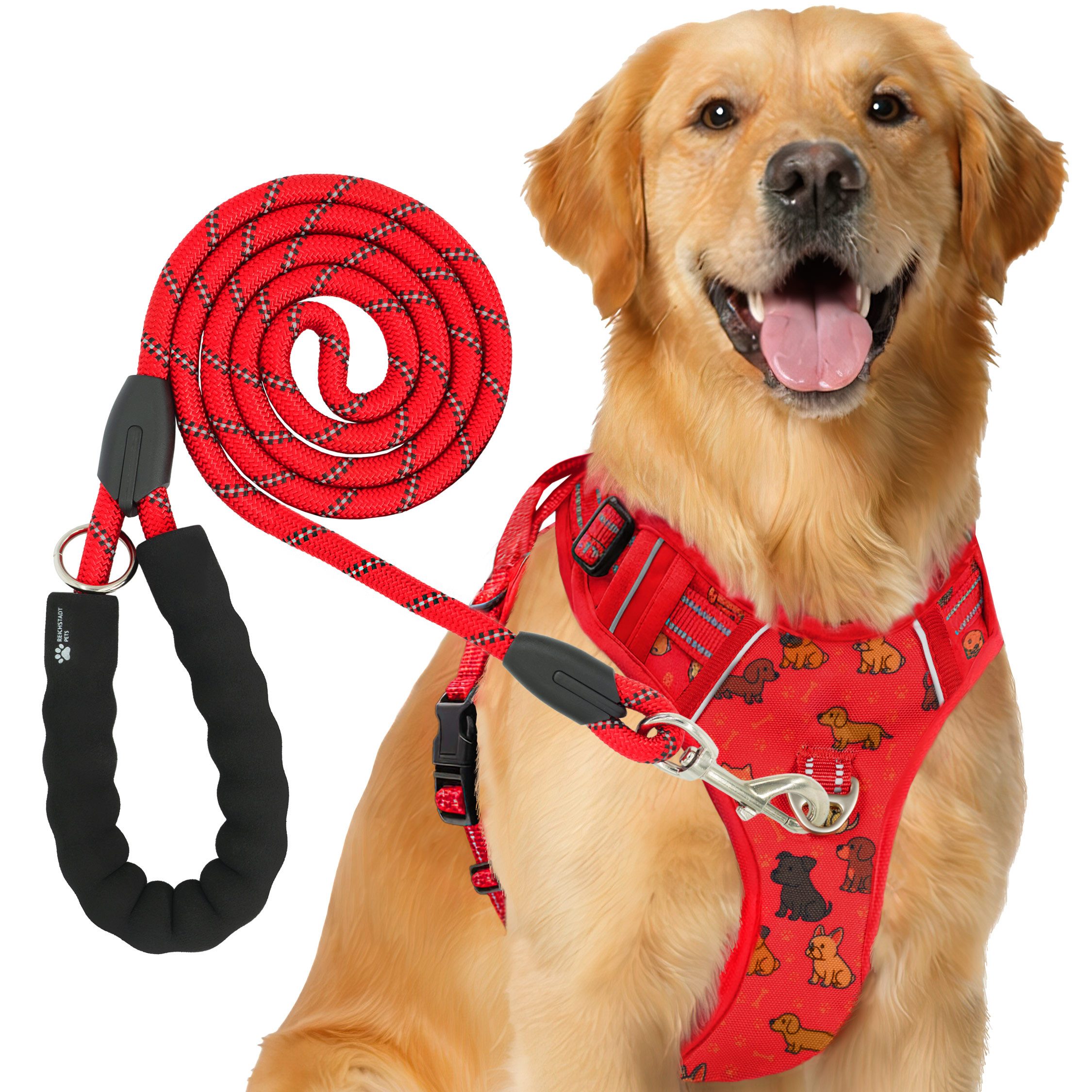 Reichstadt Hunde-Geschirr RS Pets Hundegeschirr & Leinen Set 25RSP083-4, Polyester, atmungsaktives Netzgewebe und robuster Oxford-Stoff
