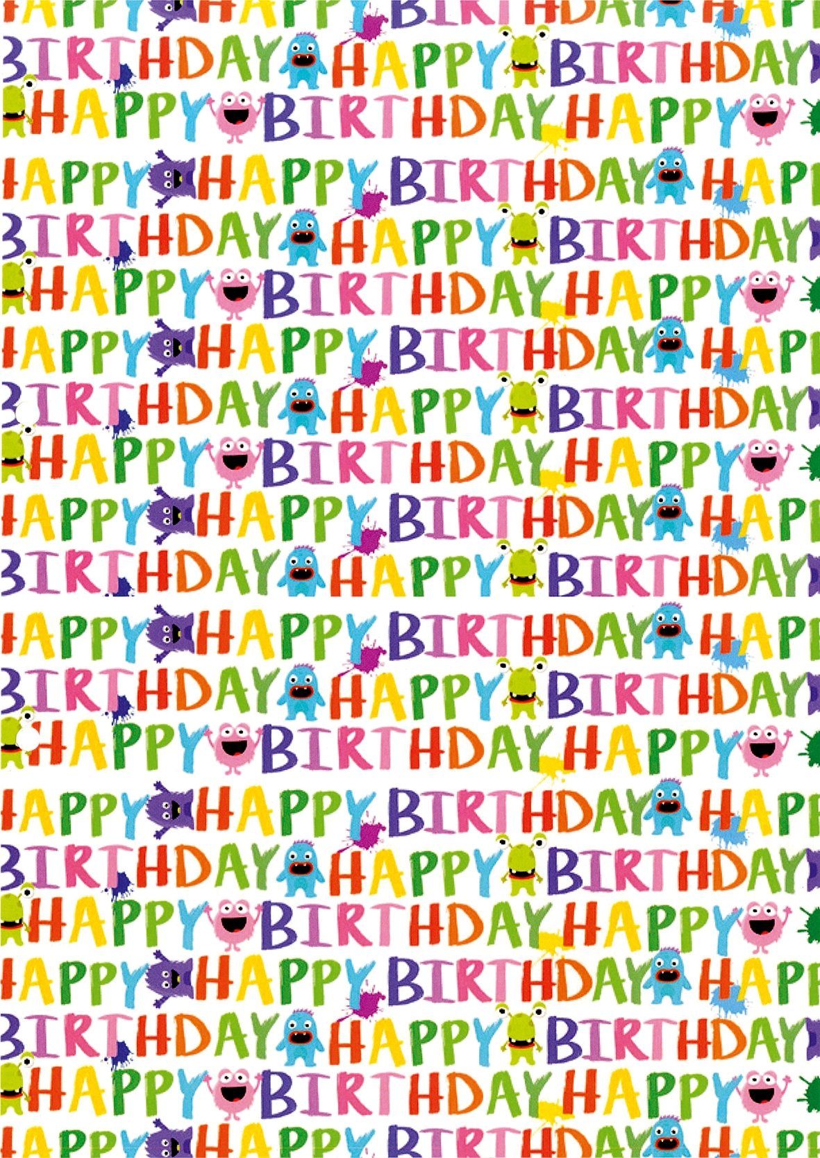 Grußkarten Geschenkpapier - Röllchen - 70x150 cm - BSB - Happy Birthday