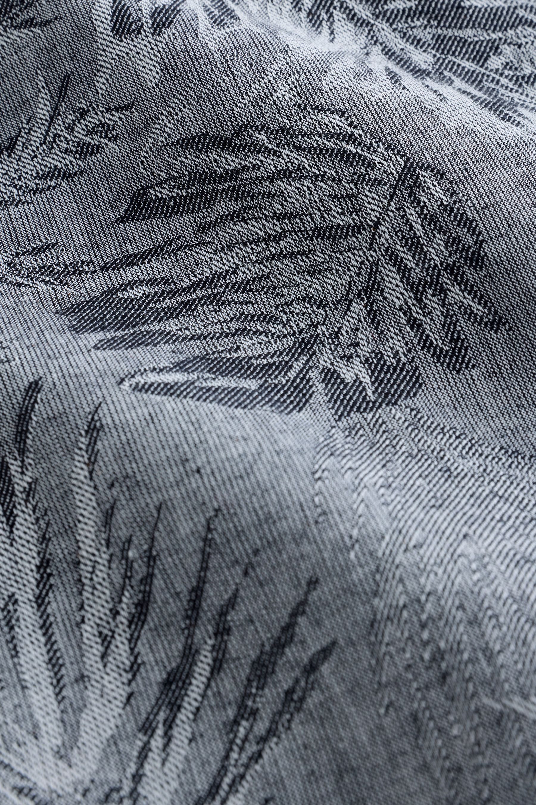 Next Jackenblazer Kurzärmelige Jacquard-Jacke mit Leinenanteil (1-tlg)