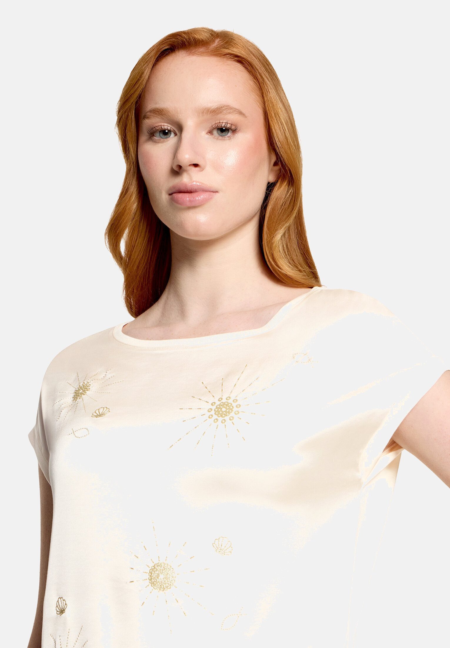 Cartoon Kurzarmshirt Damen mit Rippbündchen (1-tlg)