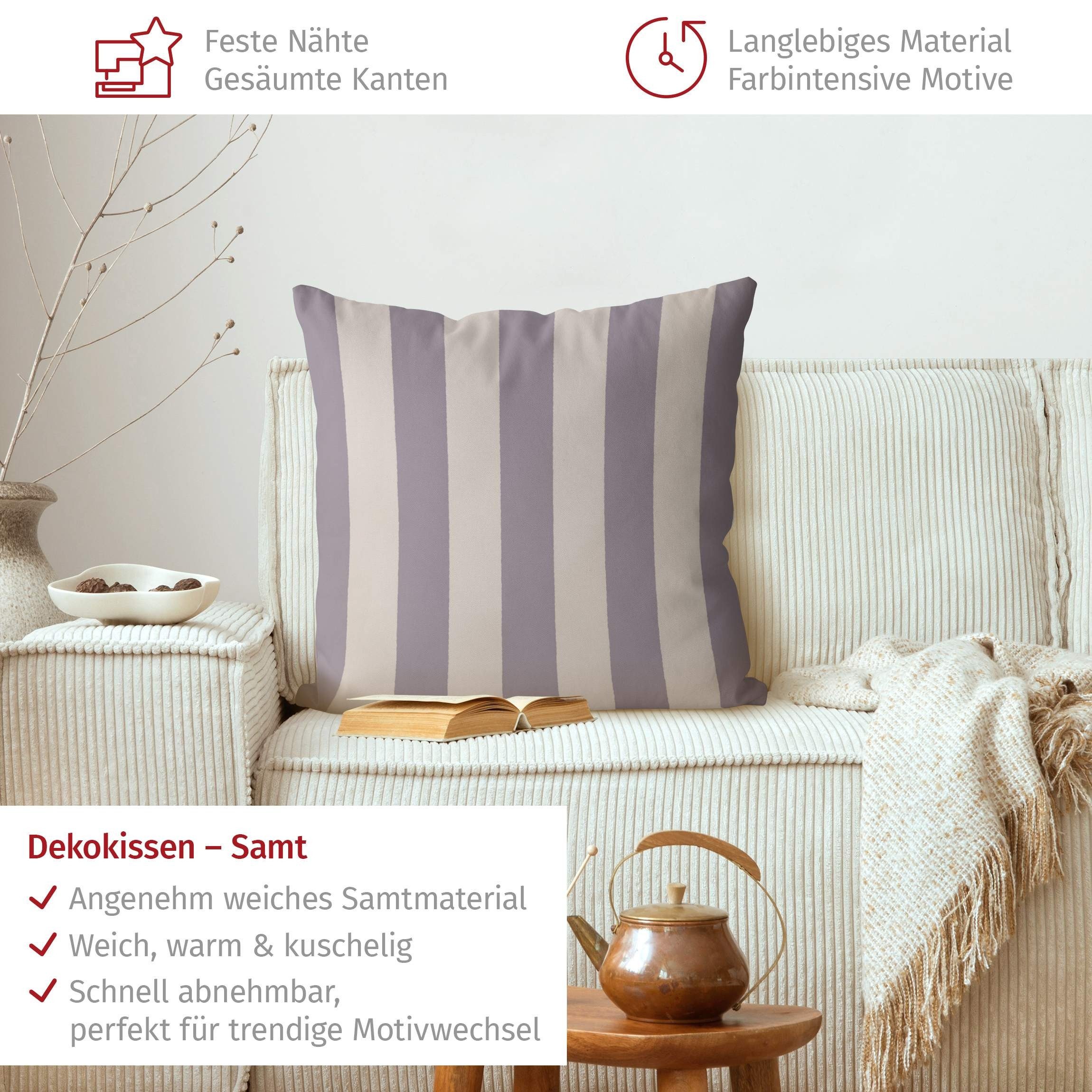 Bilderdepot24 Dekokissen drinnen Kissenhülle/ Sofakissen/ Zierkissen violett Muster, Bezug mit / ohne Füllung Zierkissen Outdoor Sofa Bett