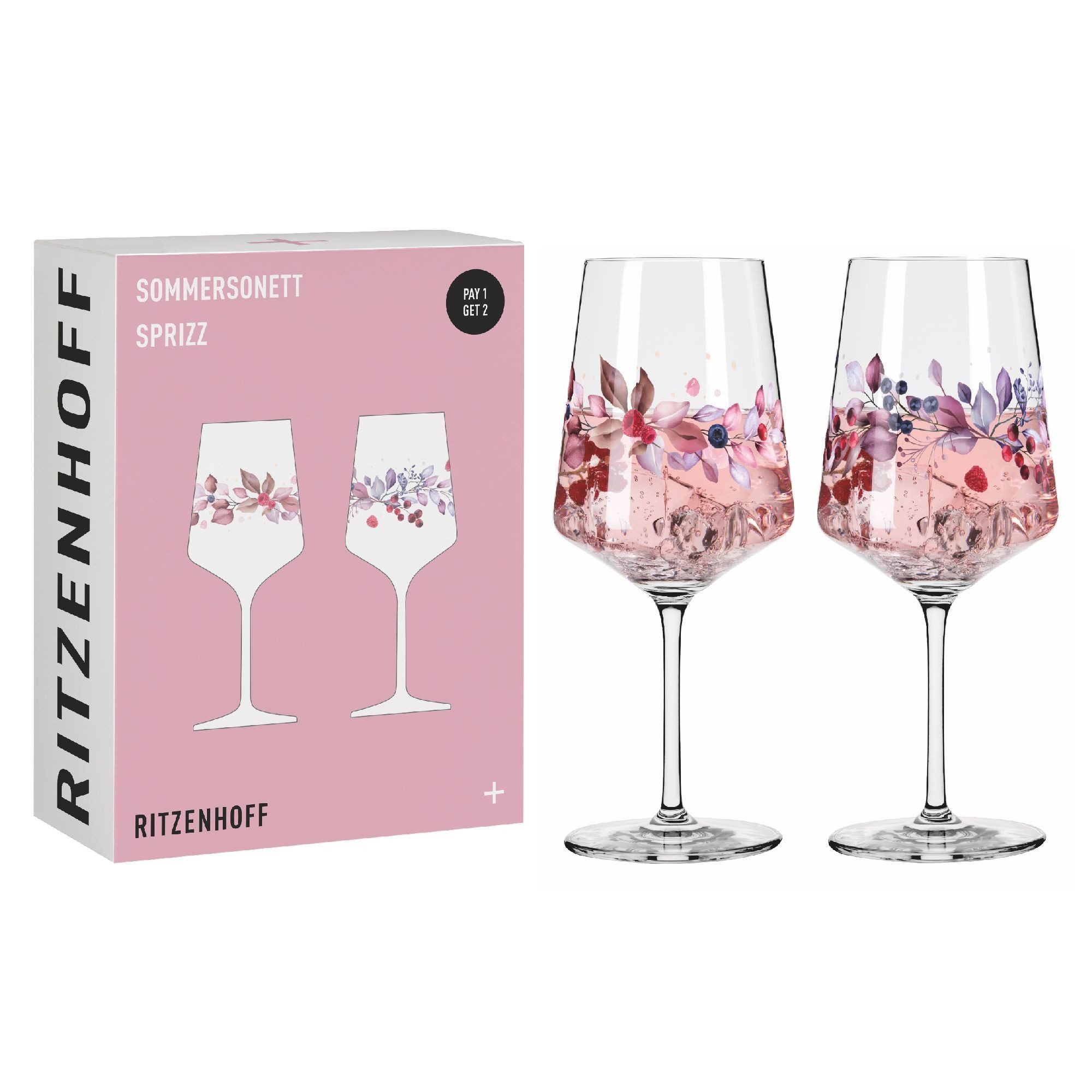Ritzenhoff Aperitifglas Sommersonet, Glas, Spülmaschinengeeignet, transparent, Zweige, H: 22.5cm