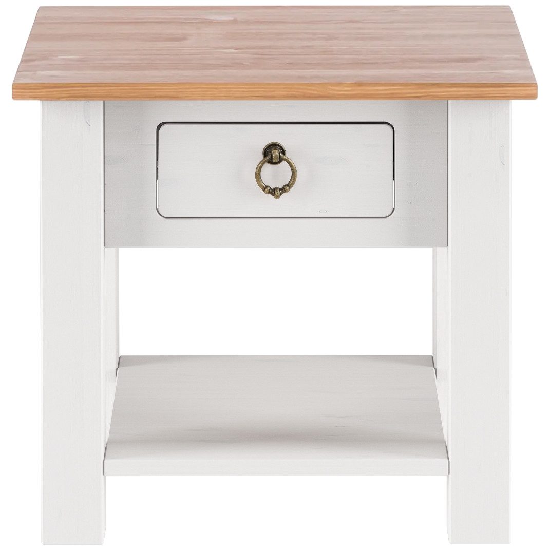 loft24 Couchtisch Inga, Beistelltisch, Nachttisch mit Schublade, Kiefer, La günstig online kaufen