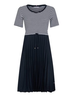 Tommy Hilfiger Midikleid 5x2 RIB CNK PLEATED KNEE DRS SS in gestreifter Optik