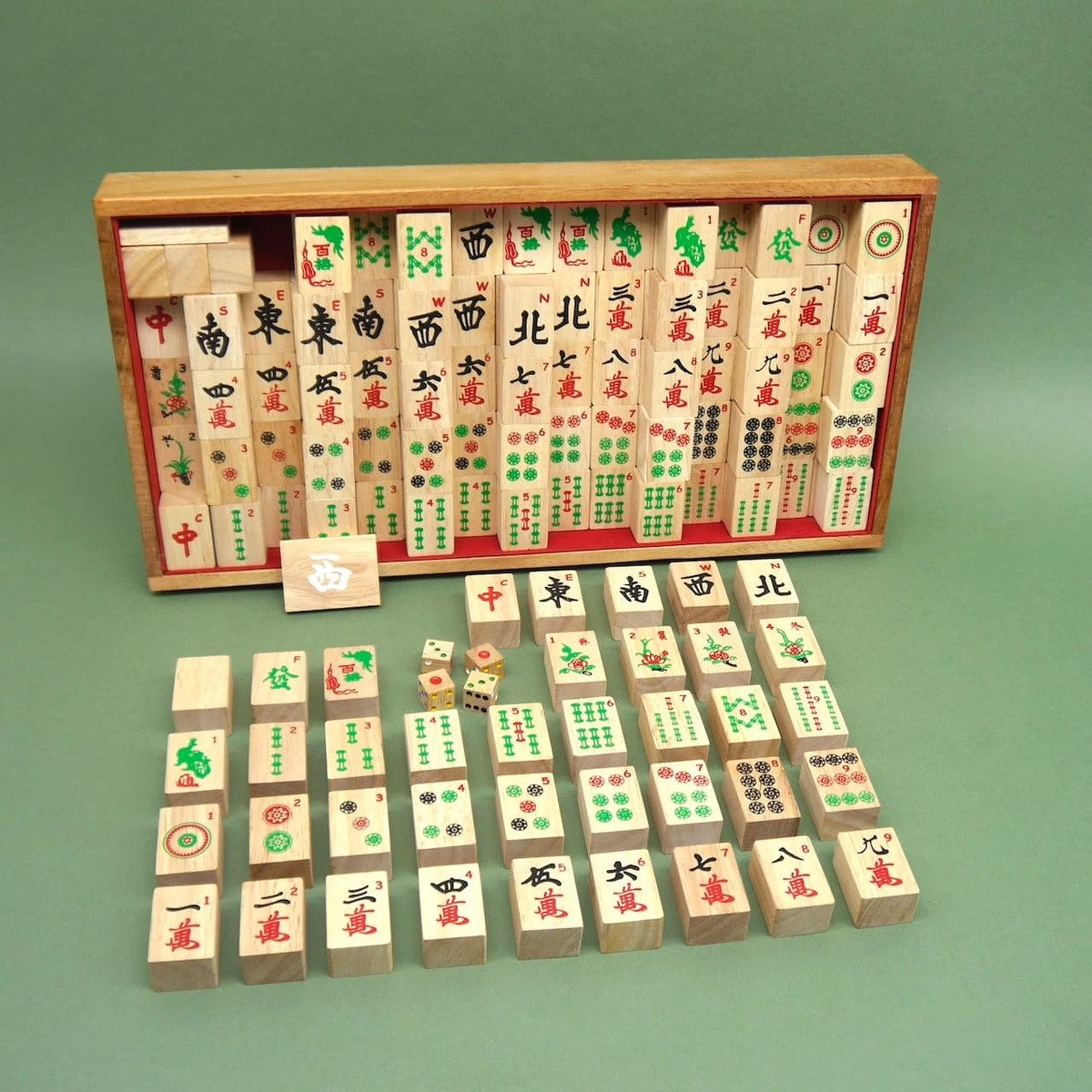 ROMBOL Denkspiele Spiel MAHJONG - chinesisches Gesellschaftsspiel, Strategiespiel, Holzspiel