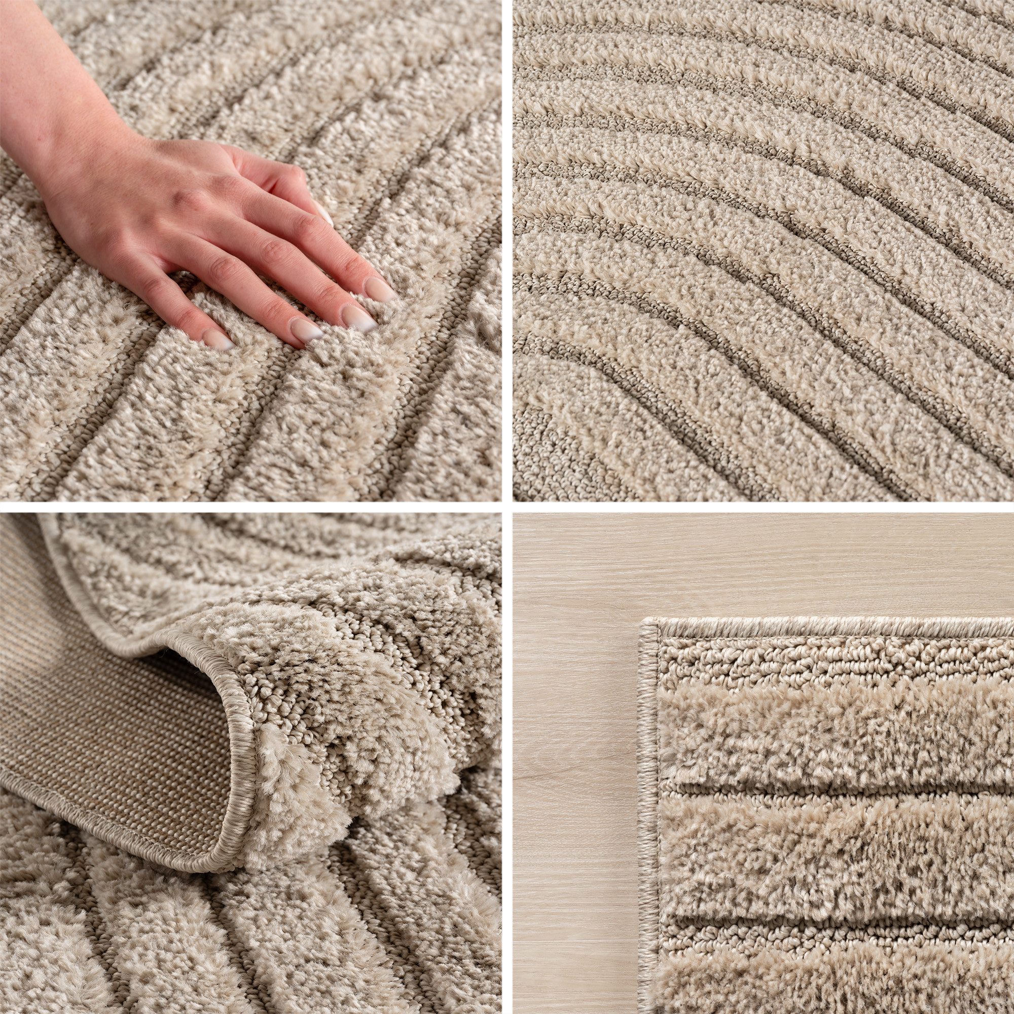 Teppium Hochflor-Teppich Boho-Design, Rechteckig, Höhe: 20 mm, Teppich Wohnzimmer Boho Design 3D Optik Skandinavische Stil