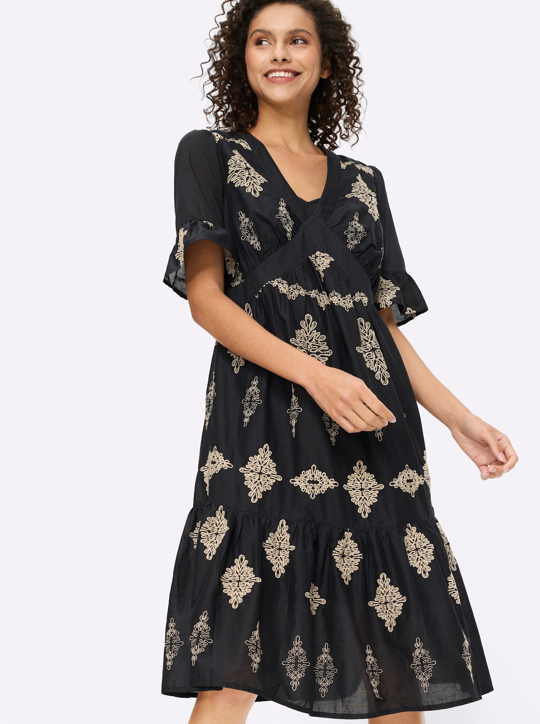 heine Etuikleid Kleid Langarm