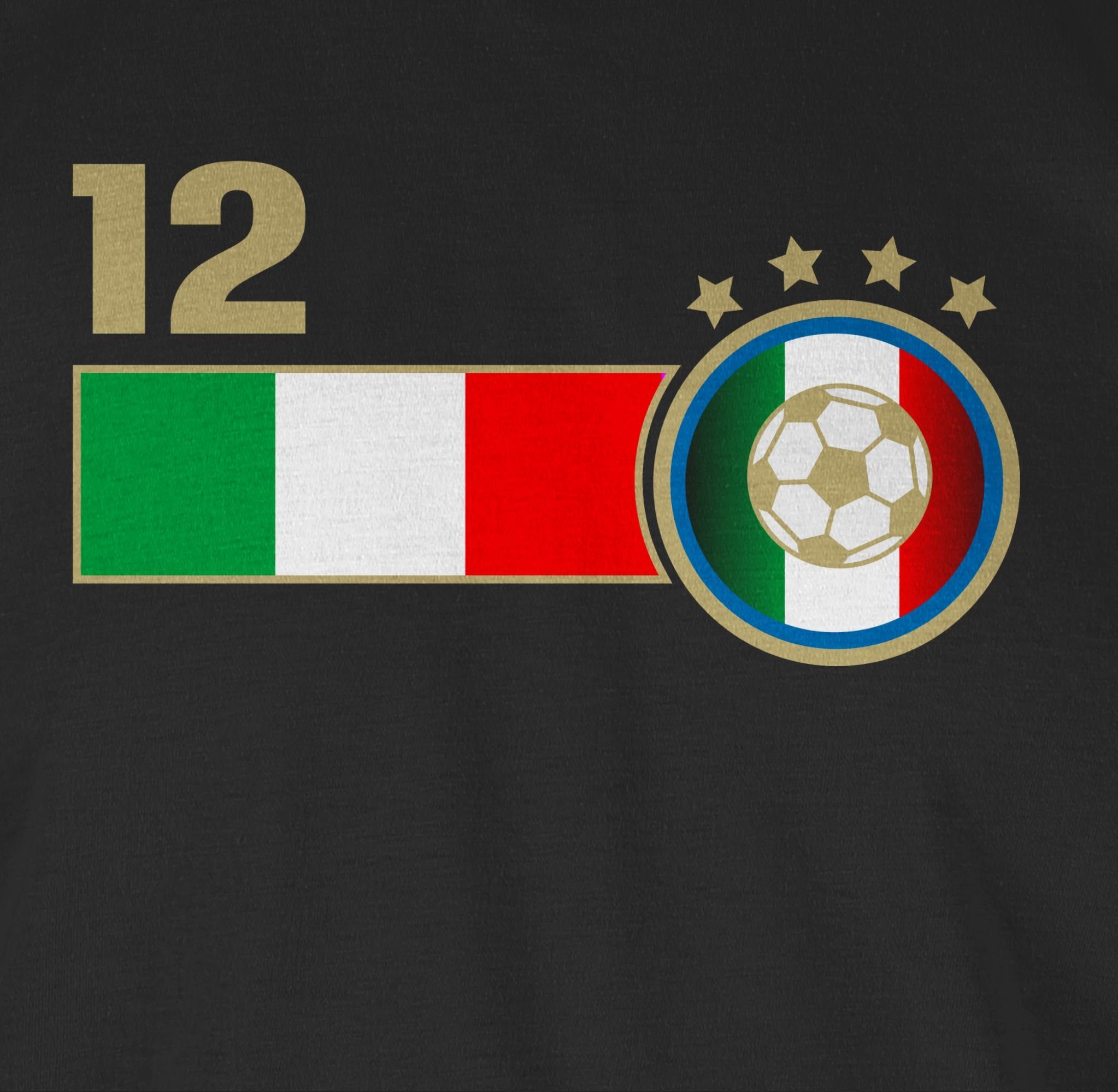 EM Schwarz Mannschaft T-Shirt 03 2024 Fussball Italien Shirtracer 12. Mann