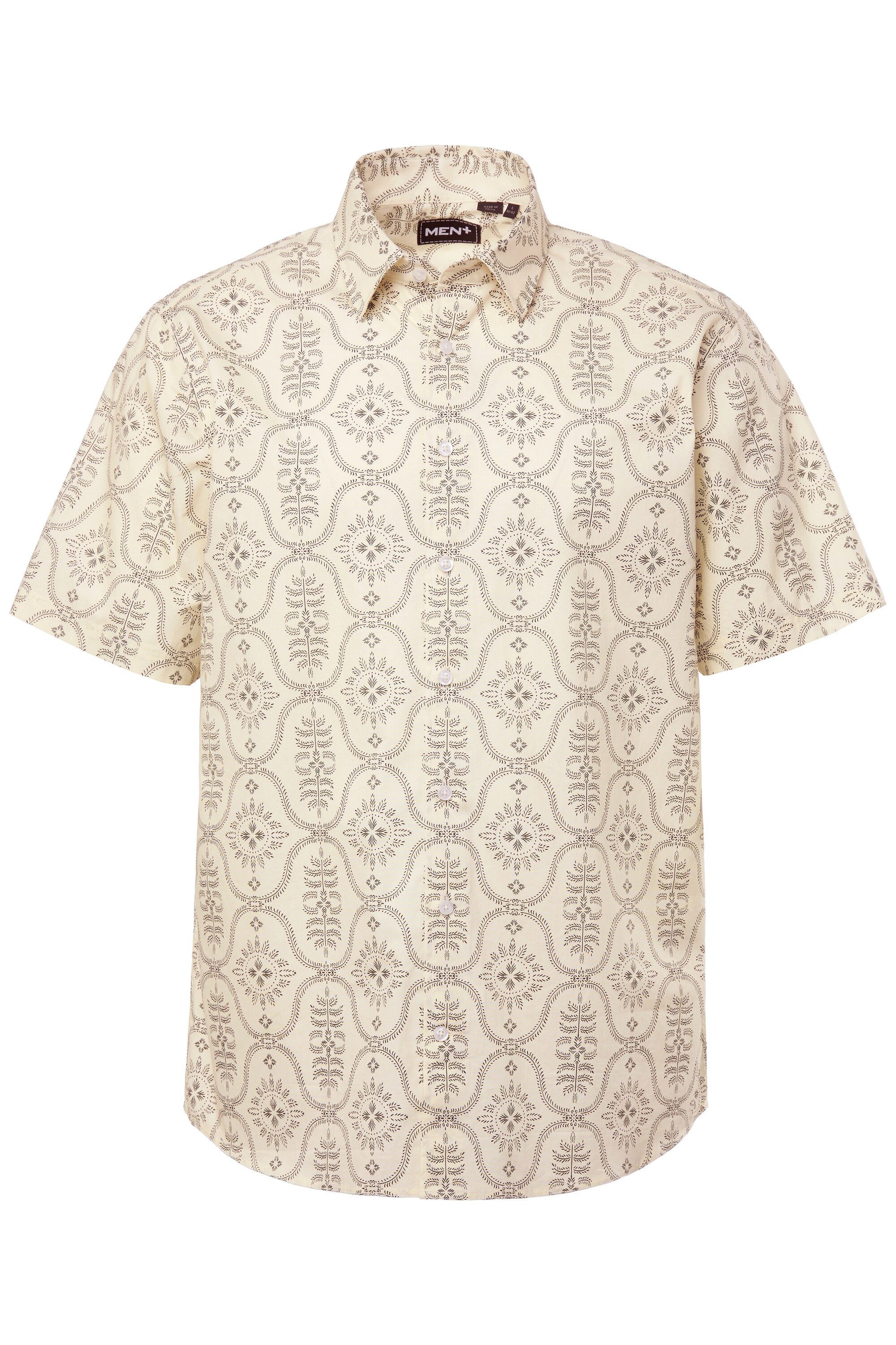 Men Plus Kurzarmhemd Hemd Halbarm Kentkragen Print Comfort Fit günstig online kaufen