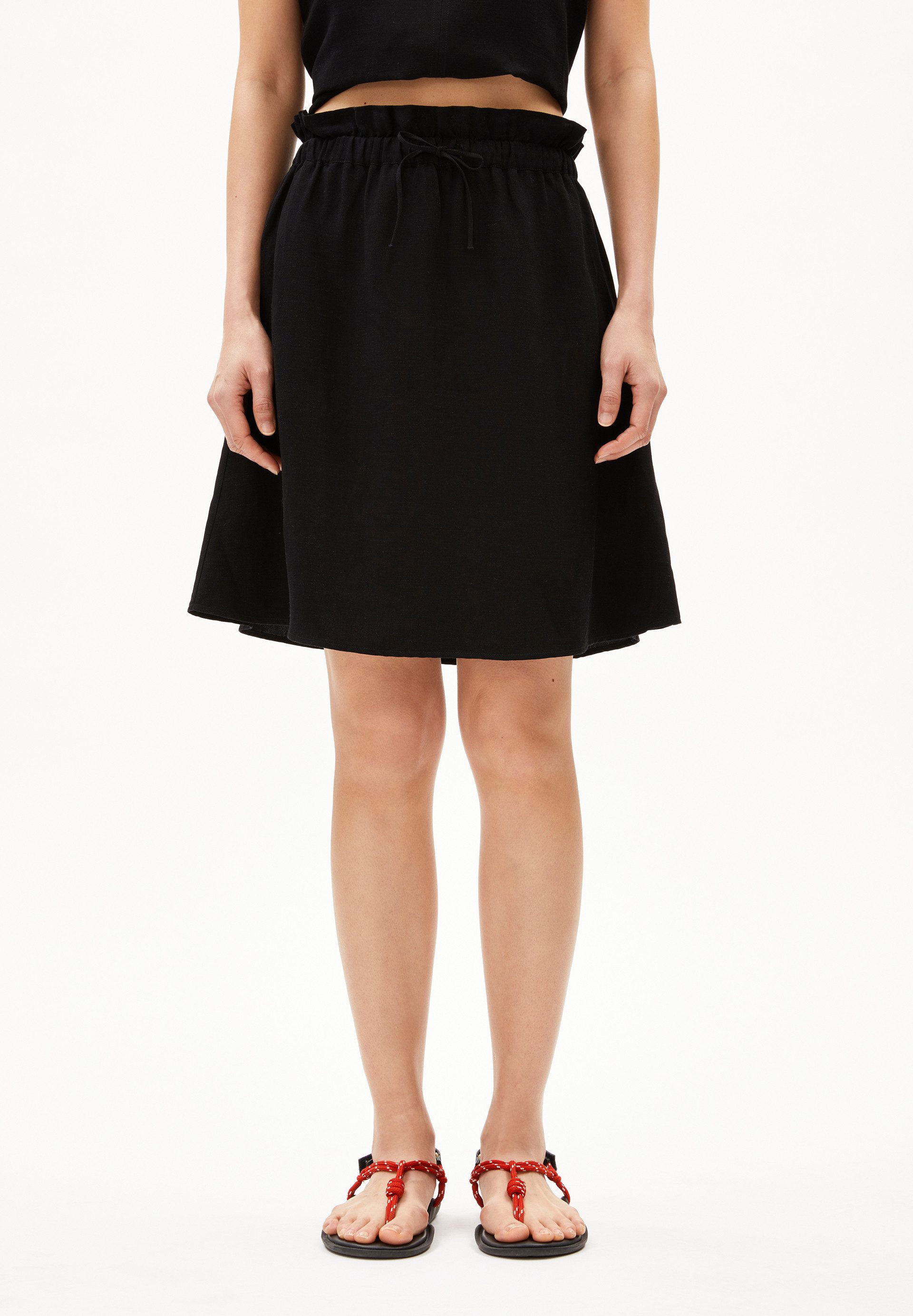 Armedangels Jerseyrock FILIZAA LINO Webrock aus Leinen-Mix (Regular Fit) Knielang