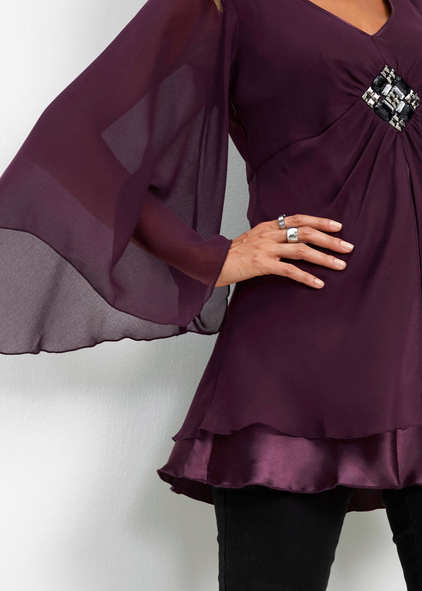 bonprix Tunika festlicher Stil, lockere Passform, aus Polyester – Bild 4 von 5