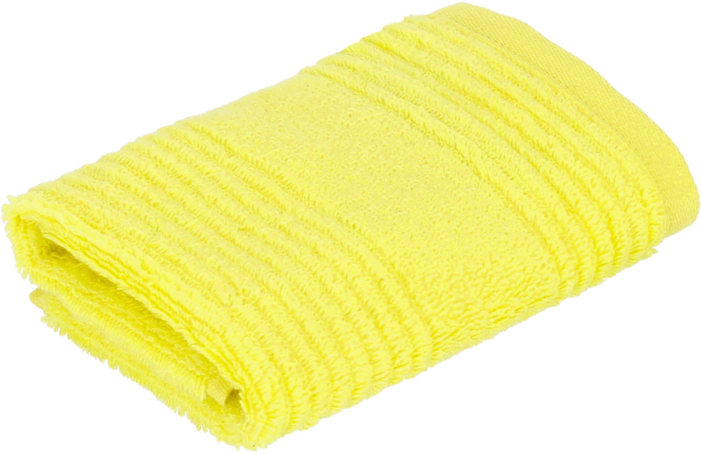 Vossen Waschlappen Tomorrow (1-tlg), mit Streifenstruktur electric yellow