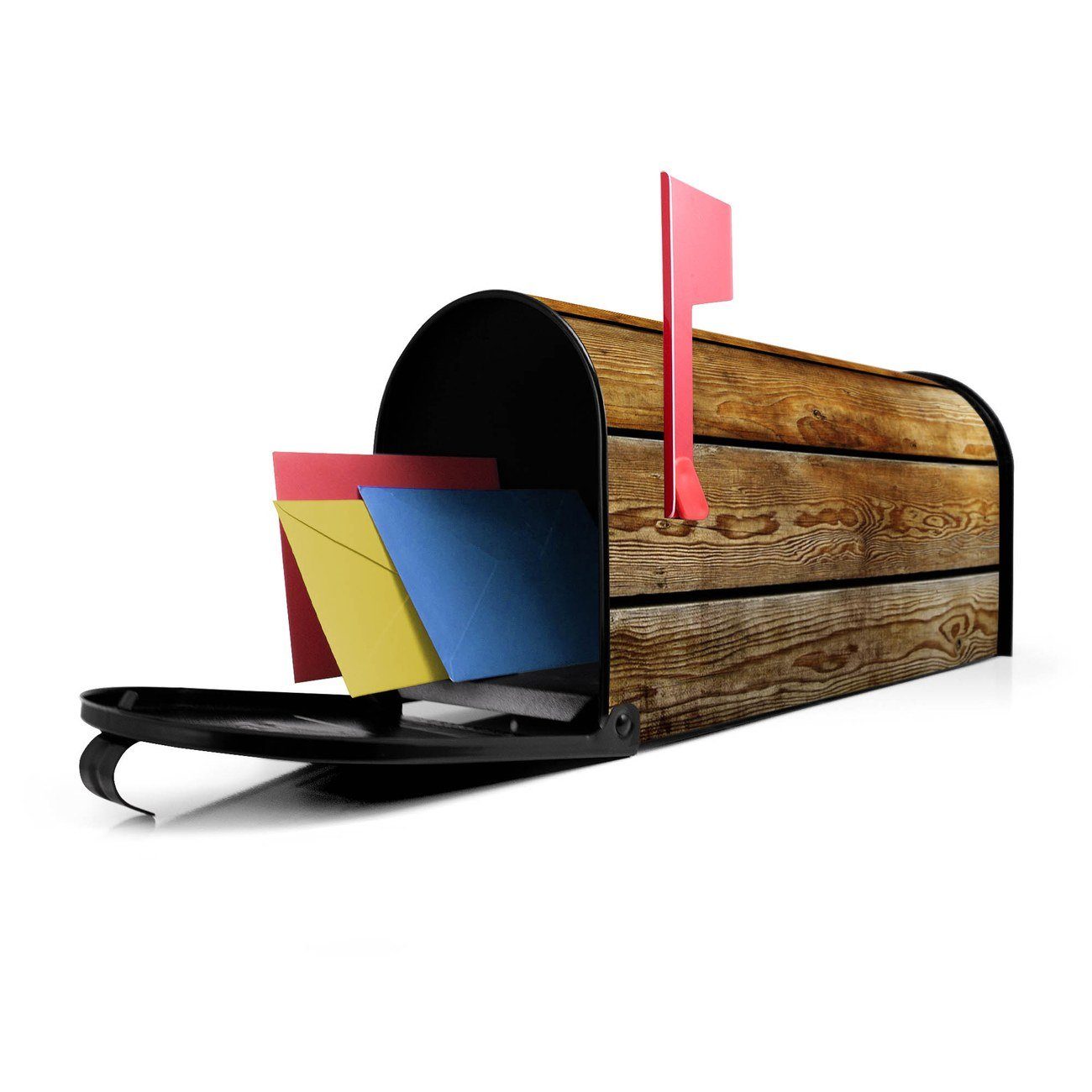 banjado Amerikanischer 51 17 schwarz 22 x Mississippi Holzbretter Mailbox Briefkasten original (Amerikanischer x USA), aus Briefkasten, cm