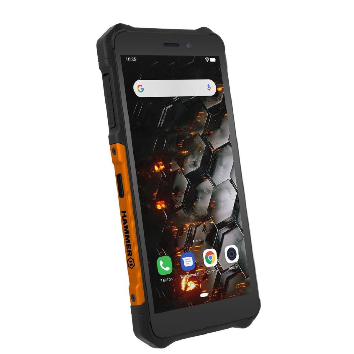 Hammer Iron 3 LTE Smartphone 5,5-Display, 5000 mAh Wasserdicht Schwarz-Orange Smartphone