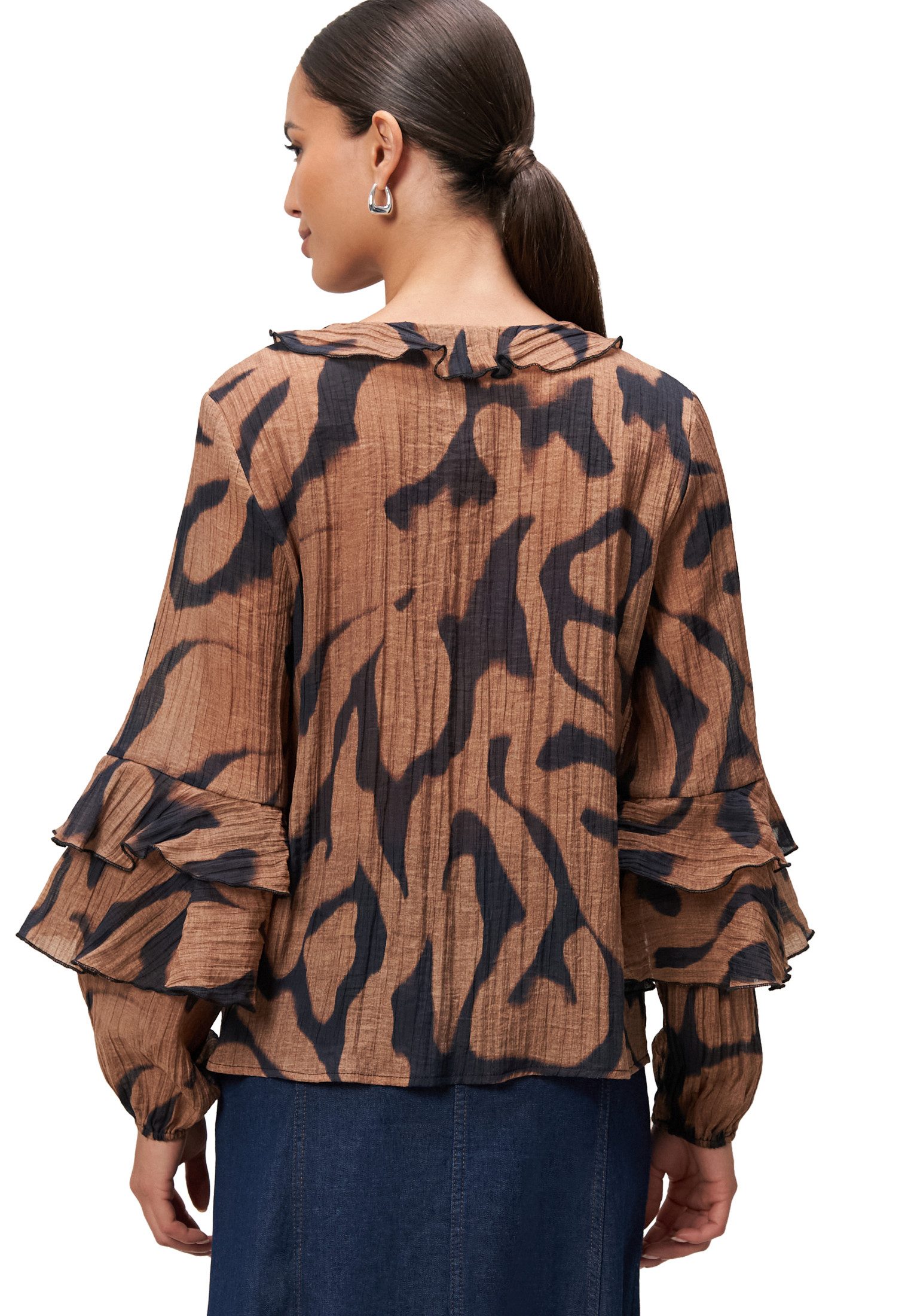 Zero Crinklebluse Damen mit Volants