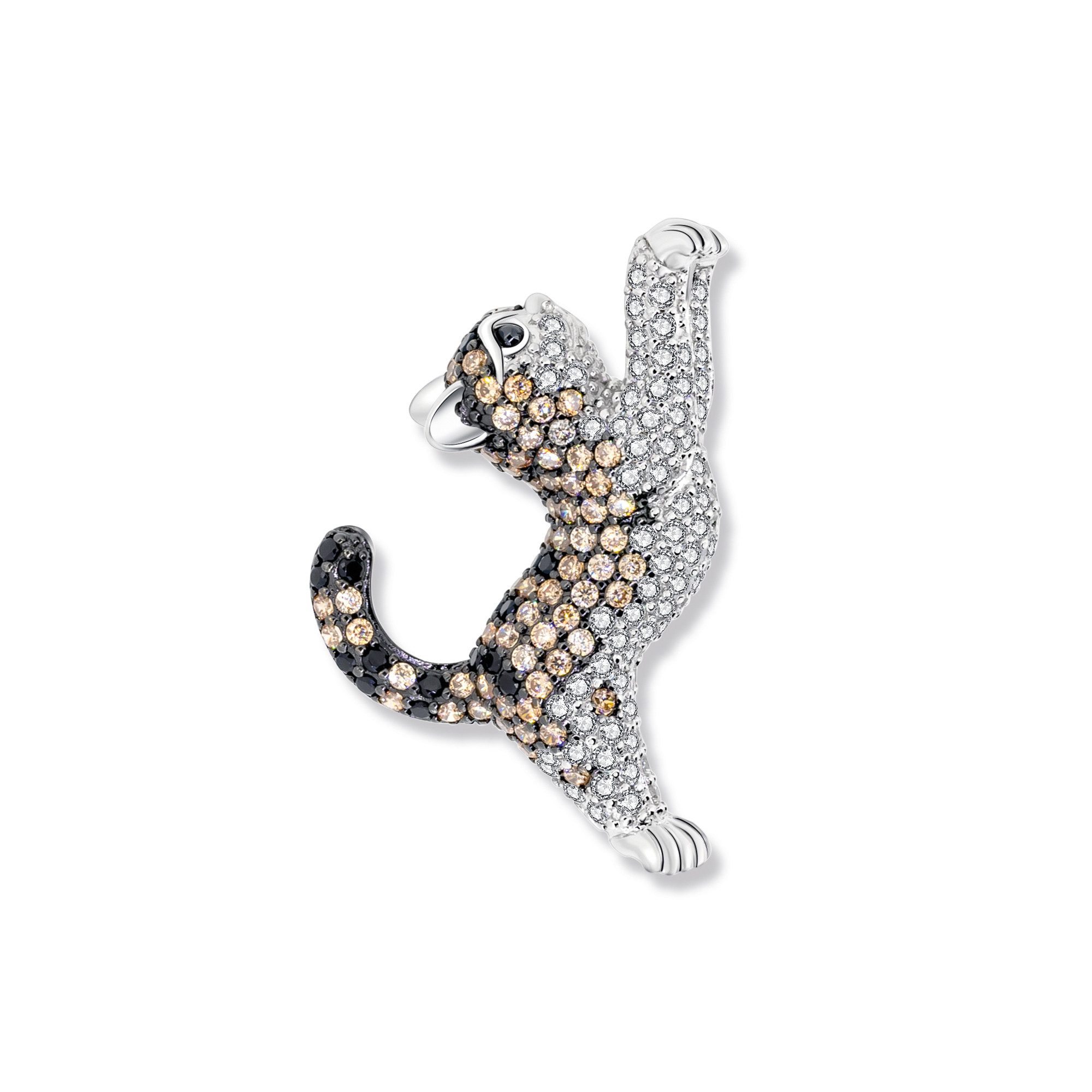 Seinerzeit FLORA & FAUNA Kettenanhänger Yang Katzen Anhänger (1-tlg), Material: 925 Sterling Silber, rhodiniert, geschwärzt