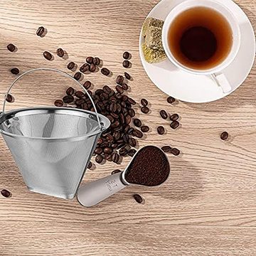 CoolBlauza Permanentfilter Wiederverwendbarer Kaffeefilter aus Edelstahl
