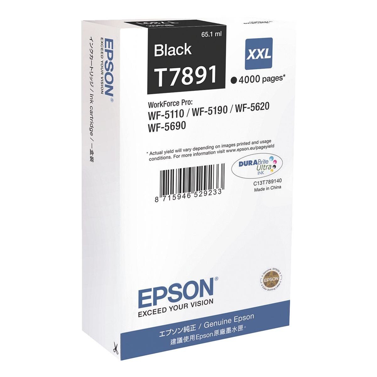Epson T7891 Tintenpatrone (Original Druckerpatrone, schwarz)