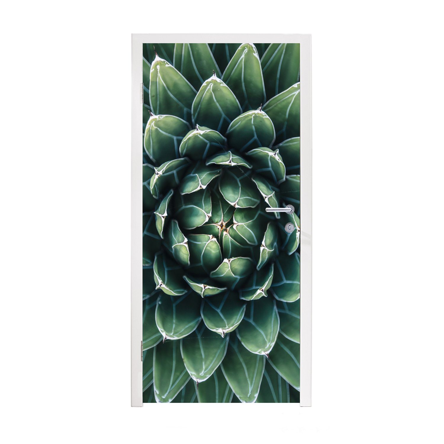 MuchoWow Türtapete Ein grünes Blumenmuster, Matt, bedruckt, (1 St), Fototapete für Tür, Türaufkleber, 75x205 cm
