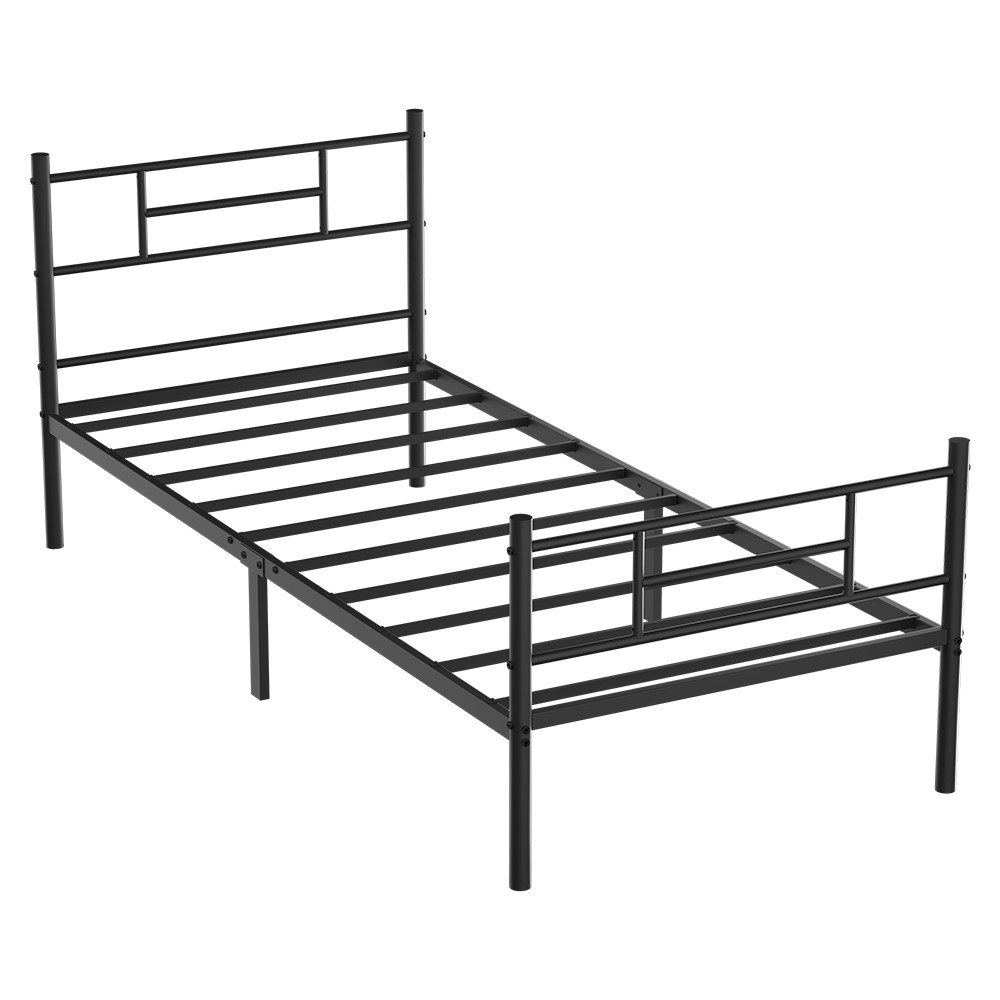 GLIESE Bettgestell Lattenrost, Kopfteil und Fußteil (1-tlg., Einzelbett), 90 x 200 Metallbett, Bettrahmen, hochtragfähig