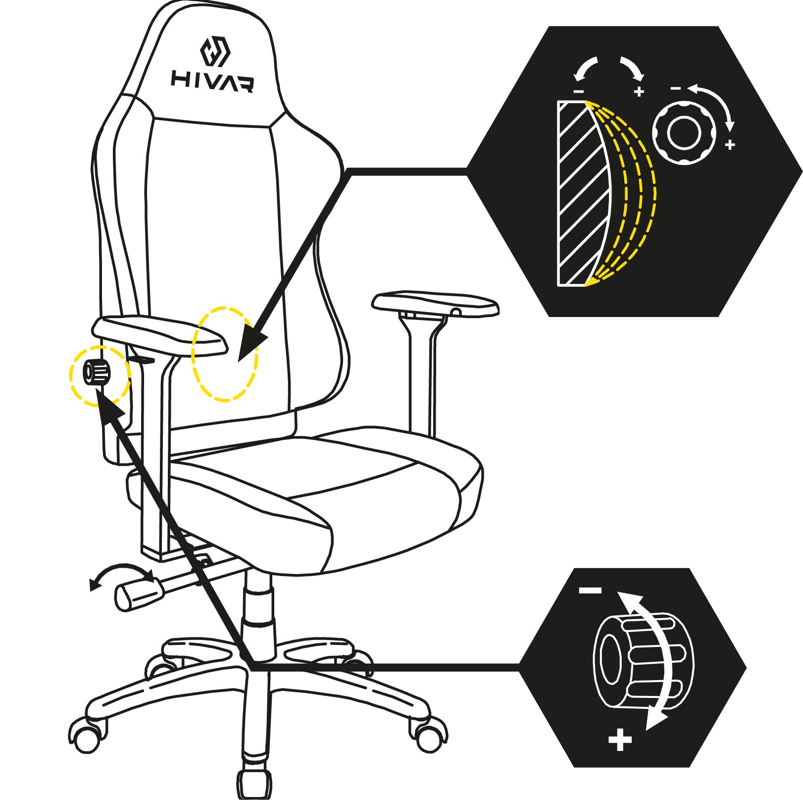 HIVAR Gaming-Stuhl Copper SKYLAR Lordosenstütze, Synchronmechanik, 4D geprüft, kg Sitztiefenverstellung, Armlehnen, 130 höhenverstellbare Fußkreuz: Rückenlehne, Wippwiderstand, OCEAN, Belastbarkeit TÜV