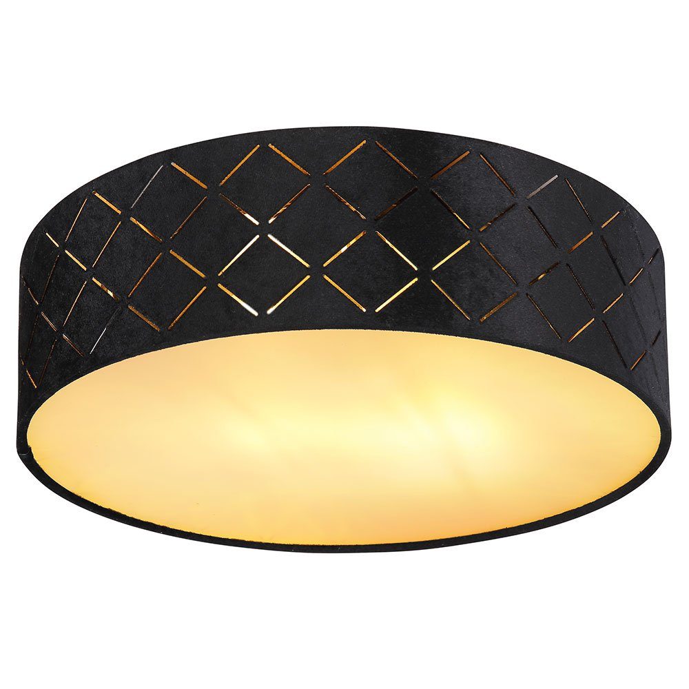 GLOBO LIGHTING LED Deckenleuchte, Leuchtmittel inklusive, Warmweiß, LED Deckenleuchte schwarz Samt Deckenlampe Schlafzimmerlampe DM 26 cm. € 46,99