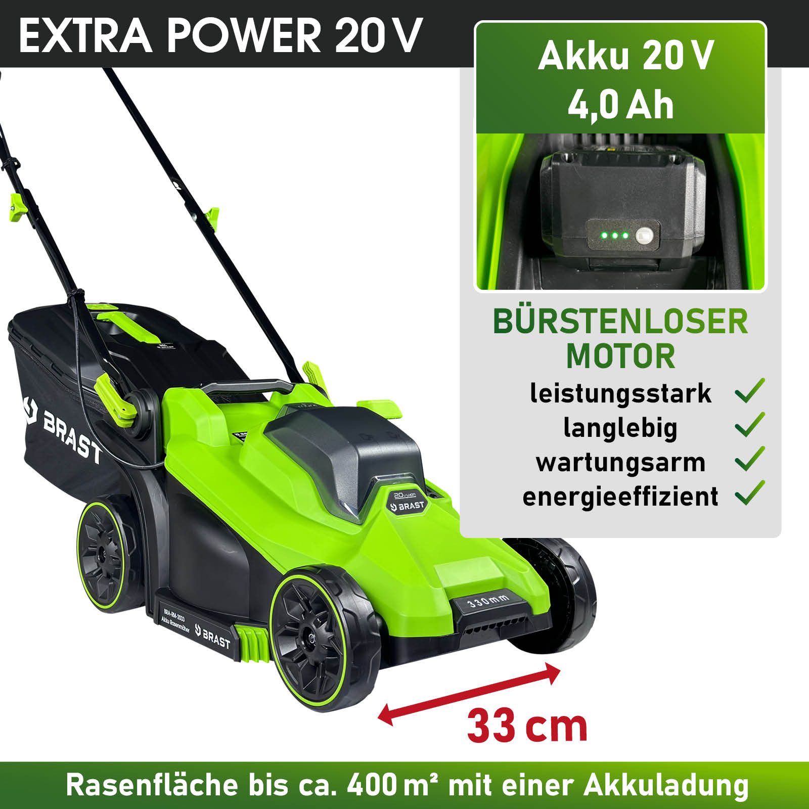 BRAST Akkurasenmäher inkl. 1 - 2x günstig online kaufen